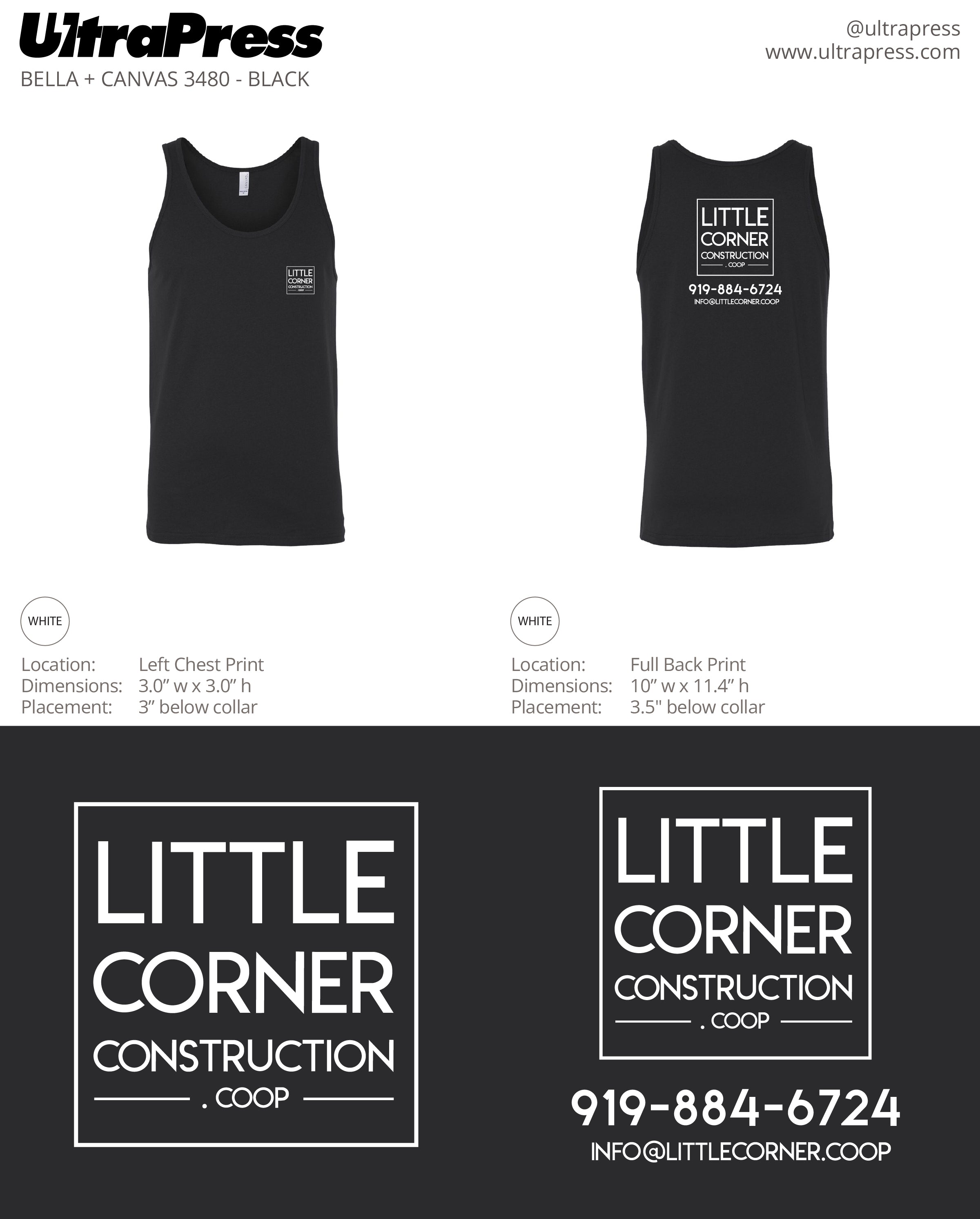 UP-SP-62840 Little Corner Construction in White Ink 144 Min Qty (Bulk)