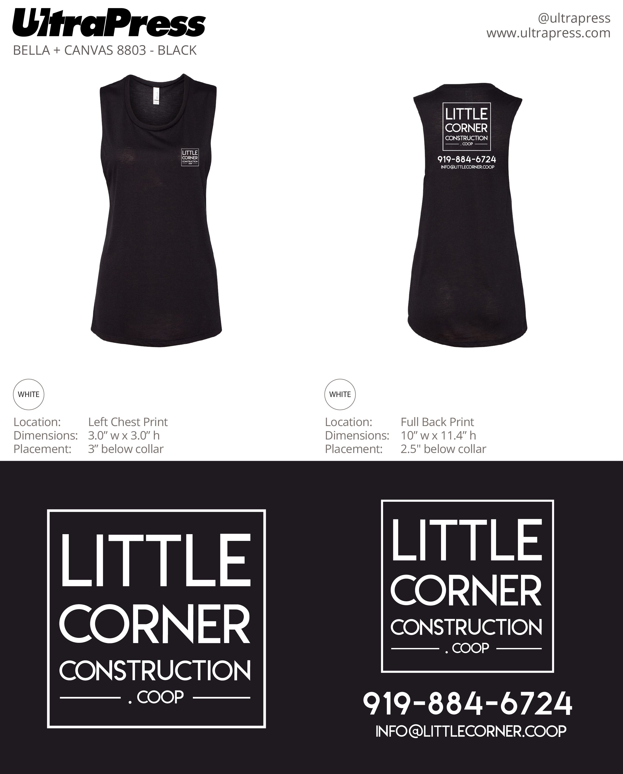 UP-SP-62840 Little Corner Construction in White Ink 144 Min Qty (Bulk)