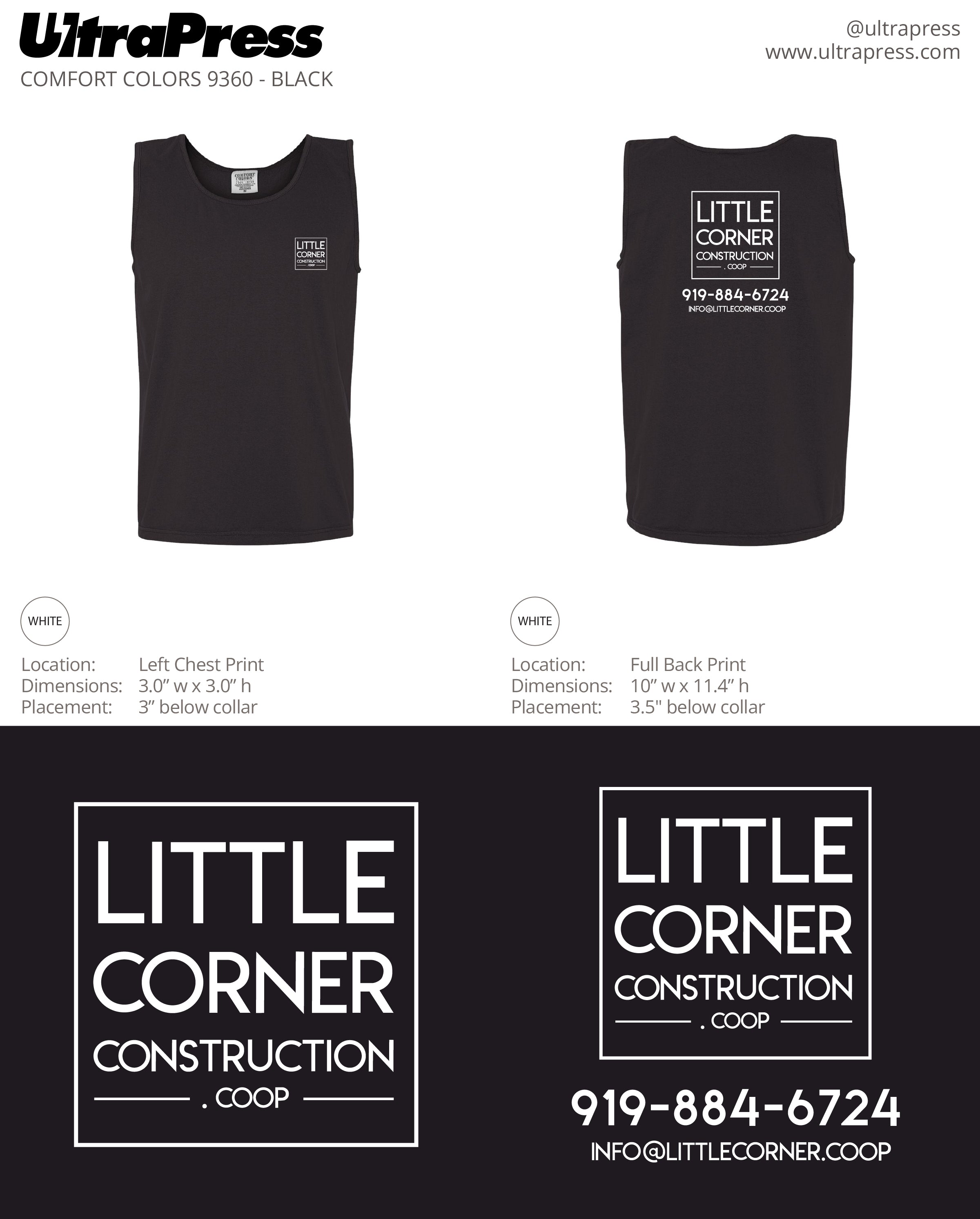 UP-SP-62840 Little Corner Construction in White Ink 144 Min Qty (Bulk)