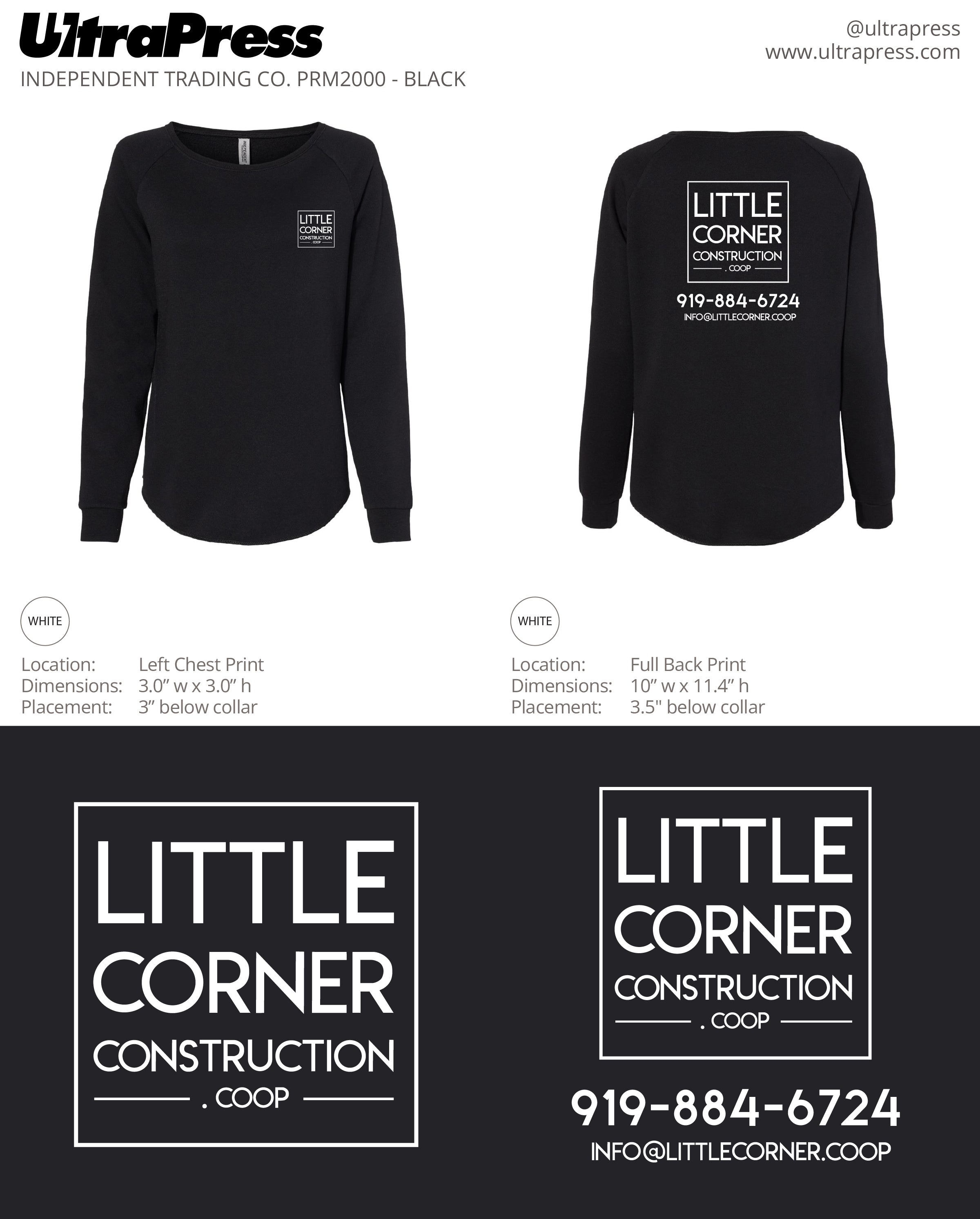 UP-SP-62840 Little Corner Construction in White Ink 144 Min Qty (Bulk)