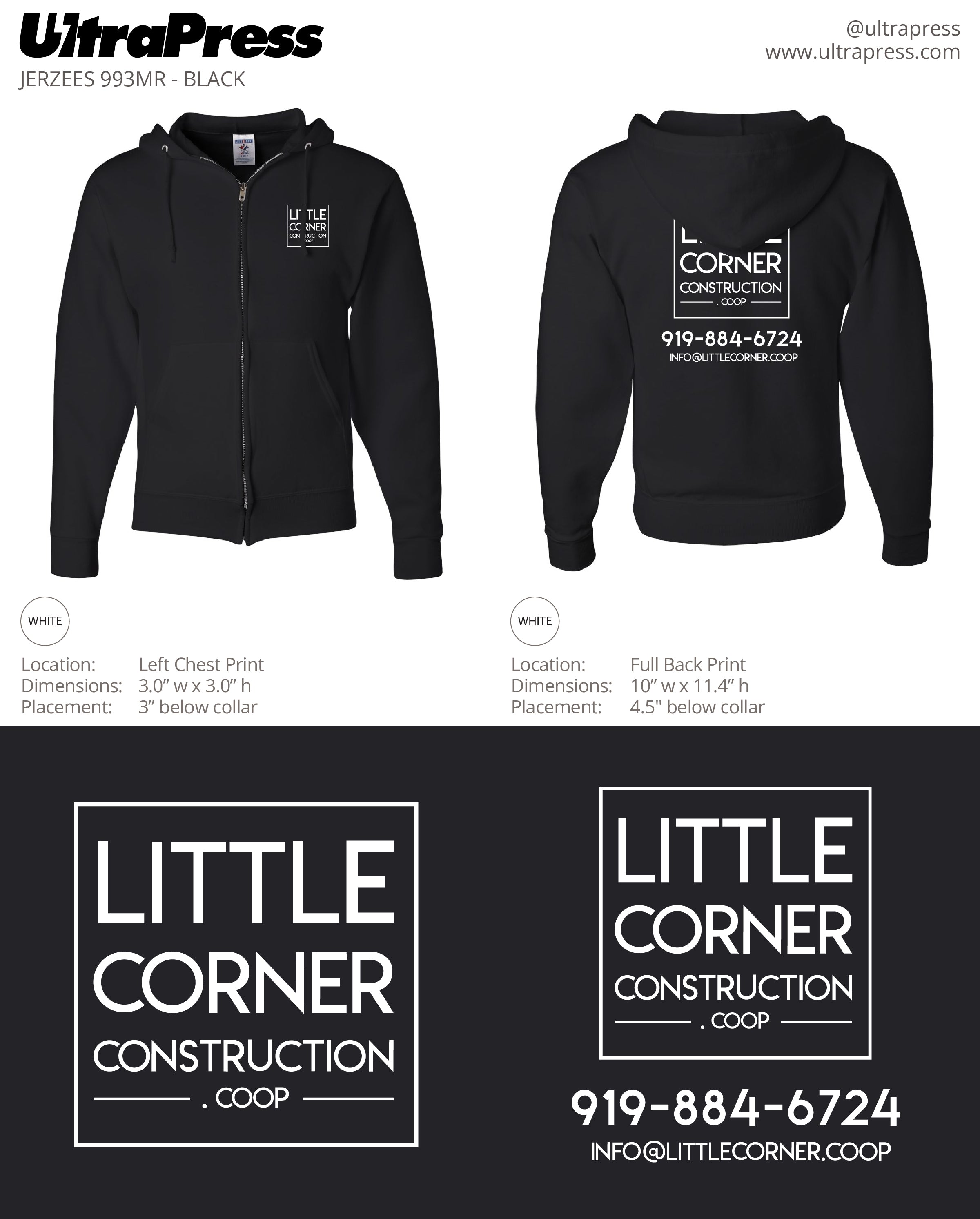 UP-SP-62840 Little Corner Construction in White Ink 144 Min Qty (Bulk)