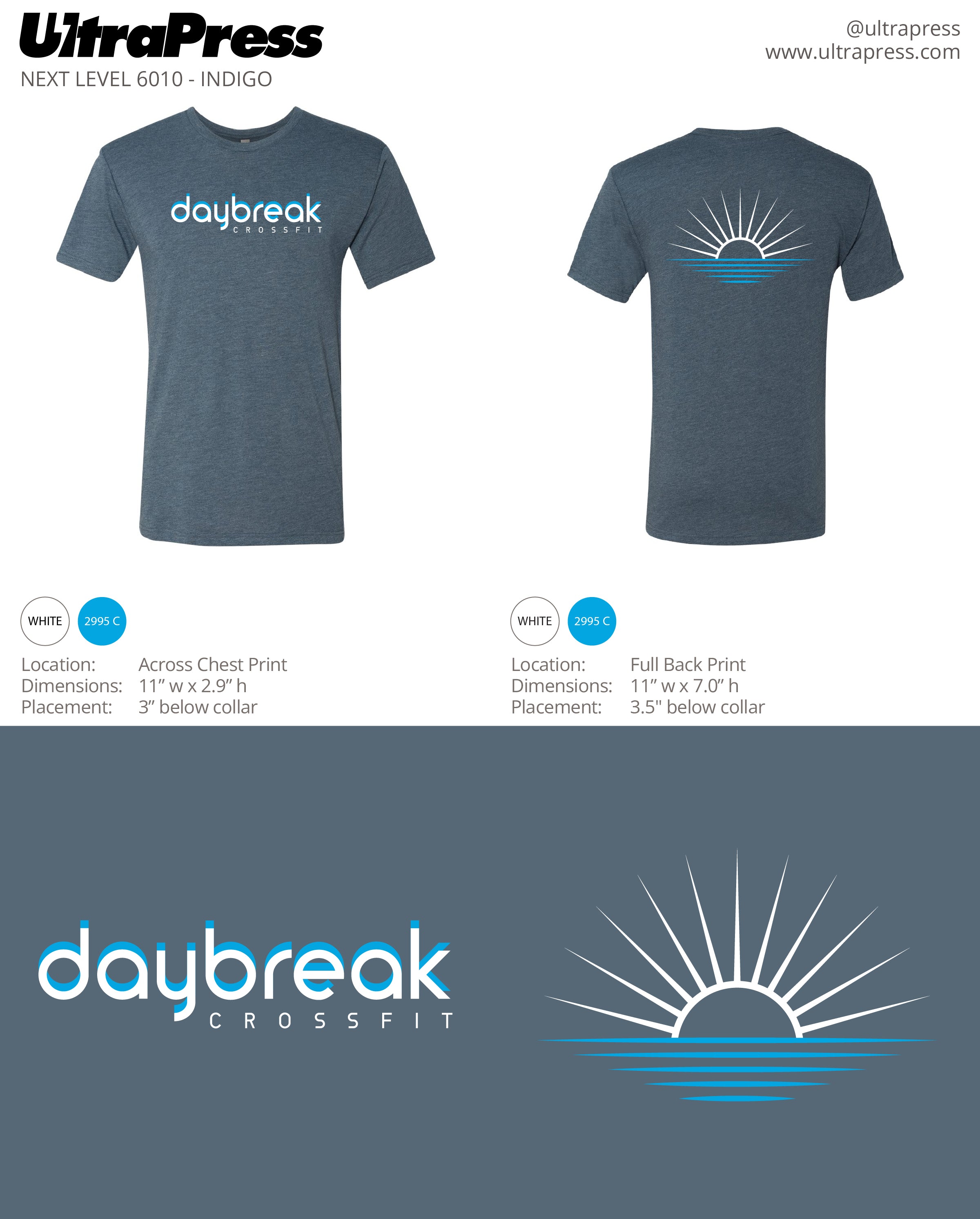 UP-SP-62868 CrossFit Daybreak Tees 48 Min Qty (Bulk)