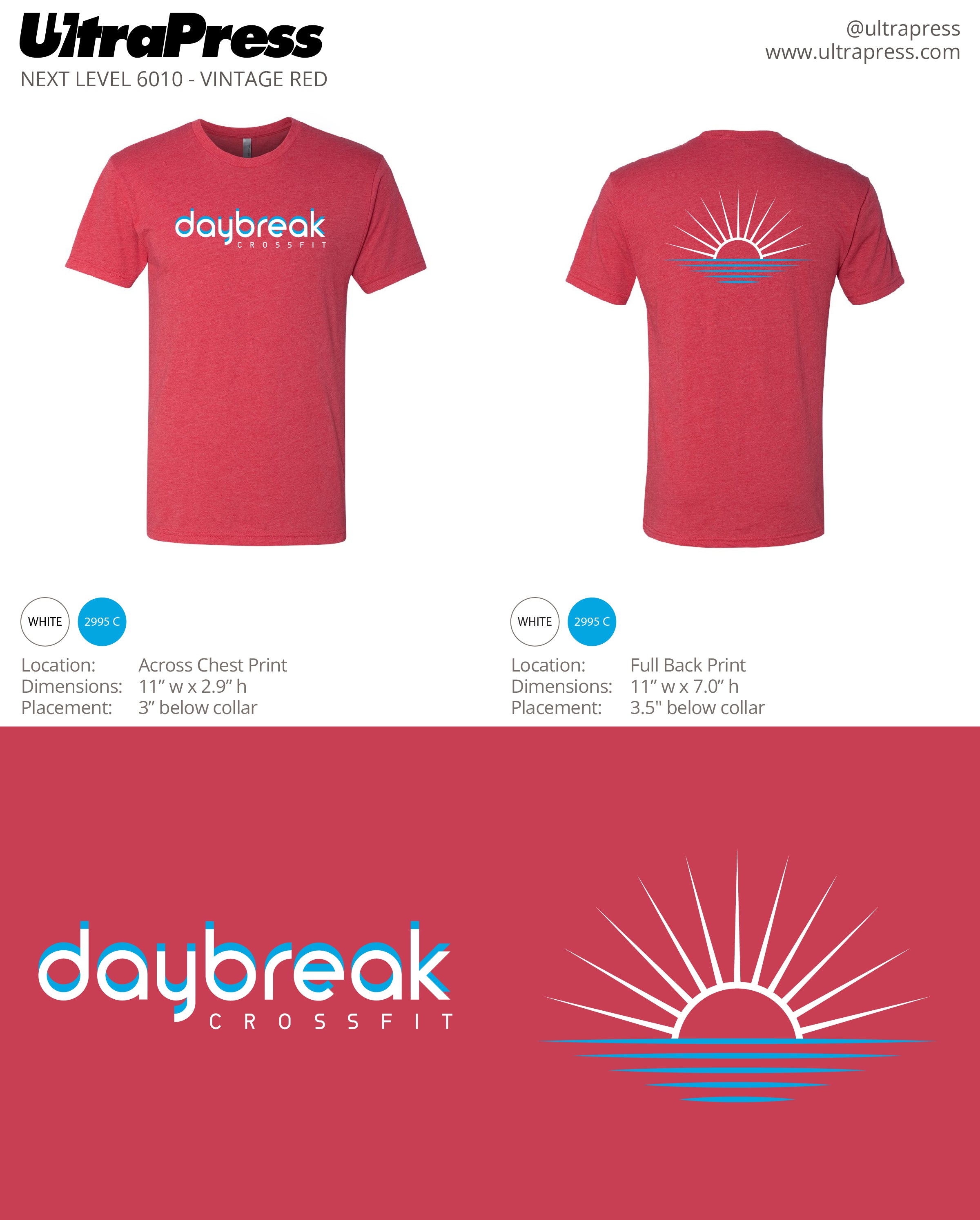 UP-SP-62868 CrossFit Daybreak Tees 48 Min Qty (Bulk)