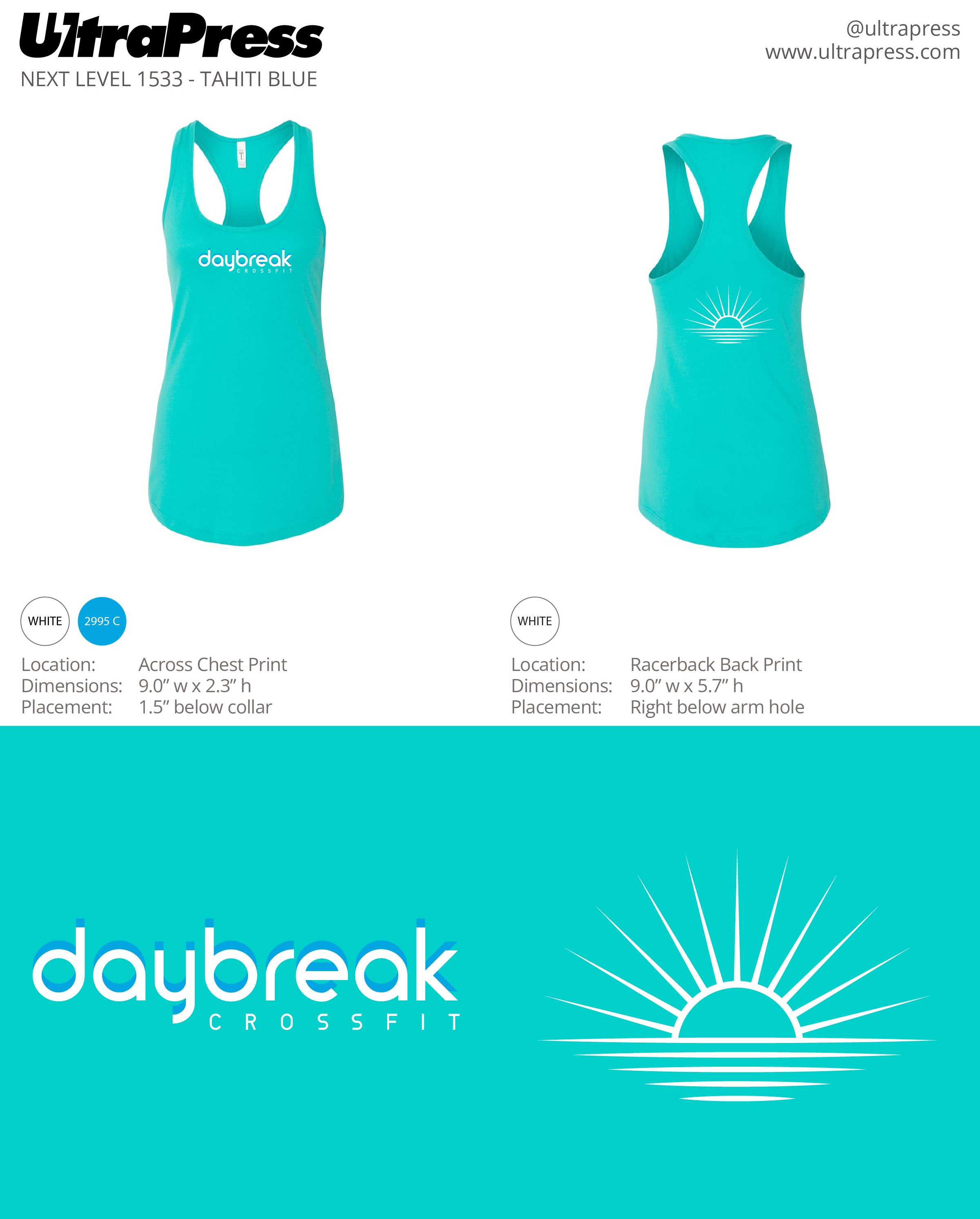 UP-SP-62871 CrossFit Daybreak Racertank 48 Min Qty (Bulk)