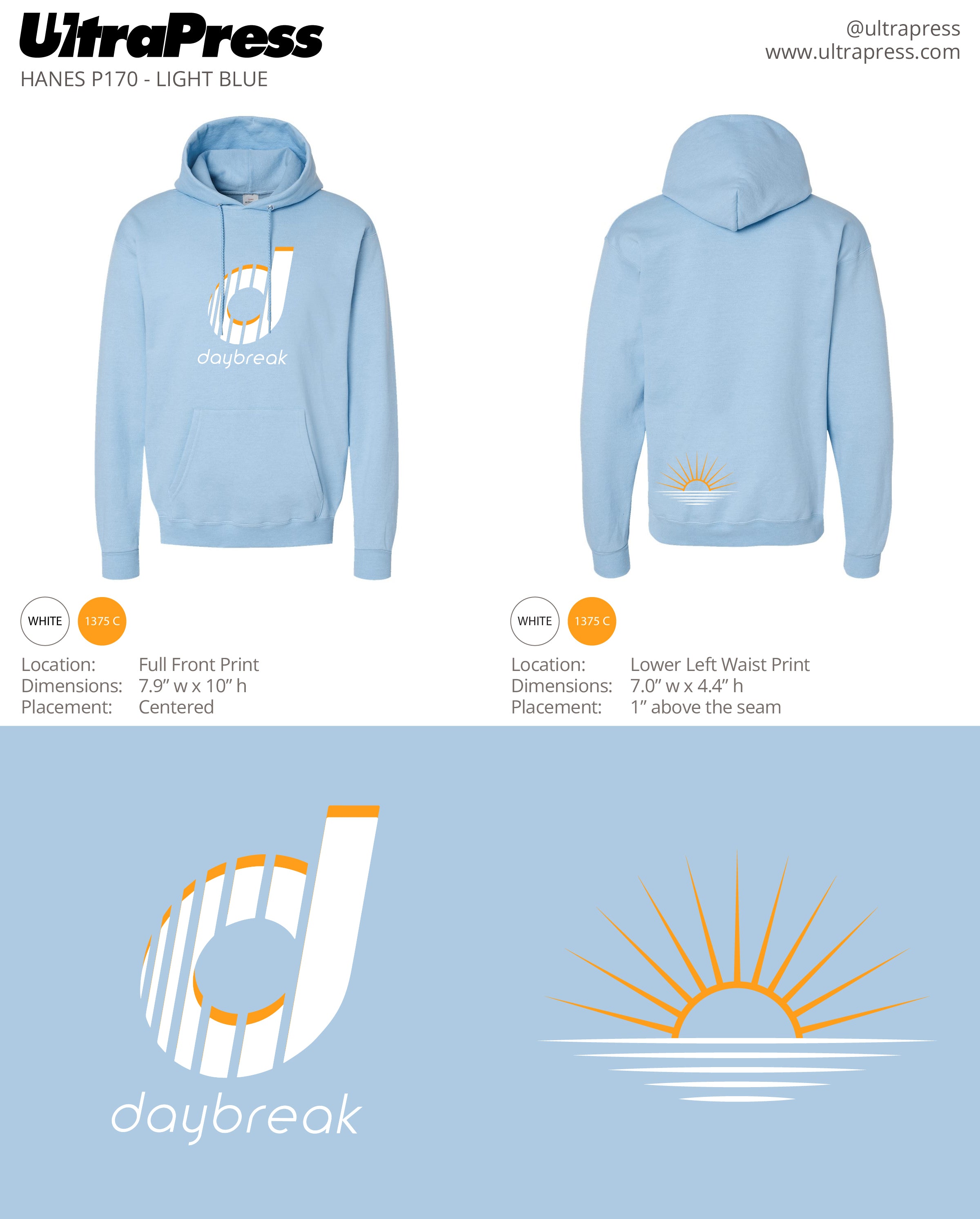 UP-SP-62872 CrossFit Daybreak Hoodies 24 Min Qty (Bulk)