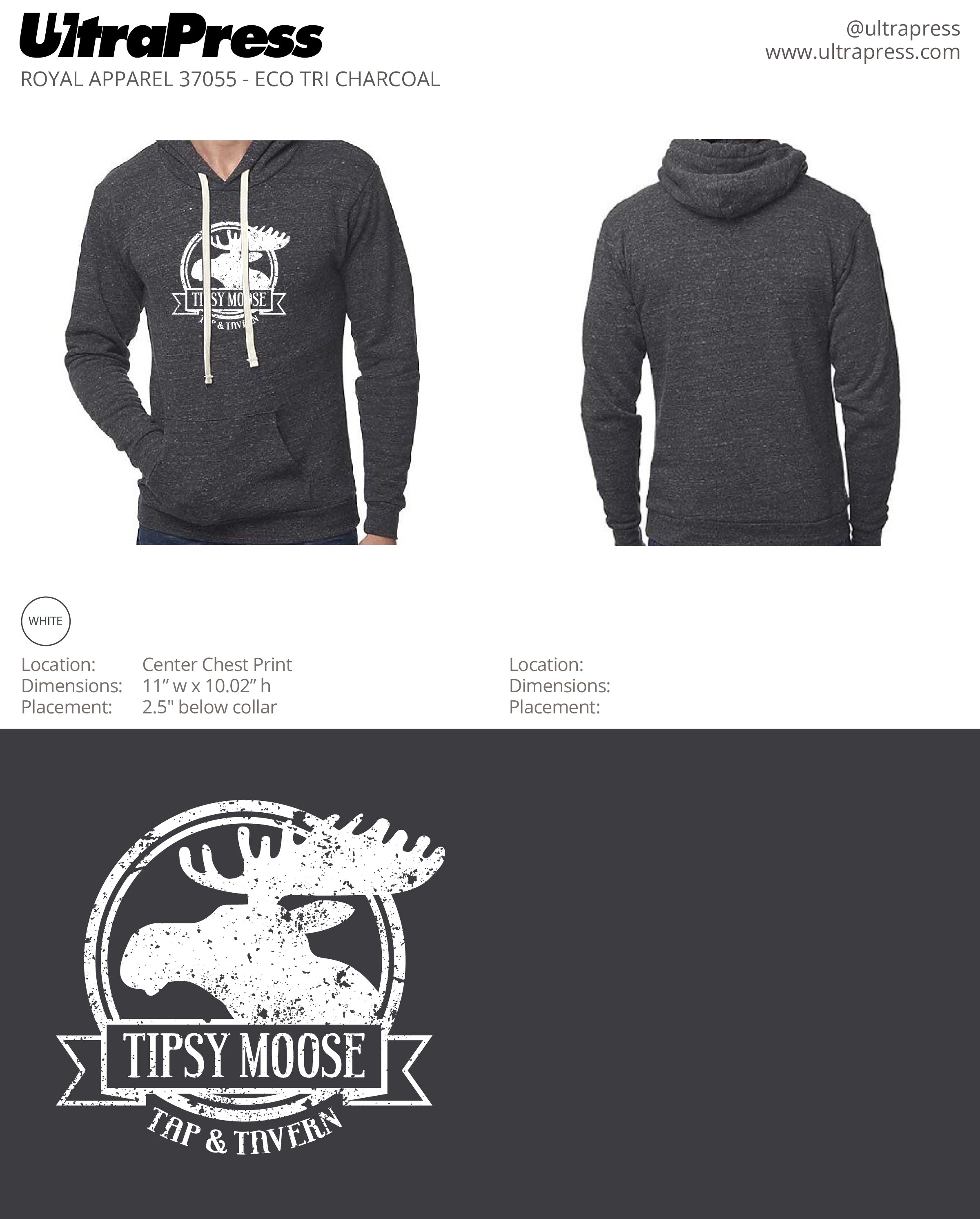 UP-SP-63204 Tipsy Moose Distressed Logo Hoodie 144 Min Qty (Bulk)