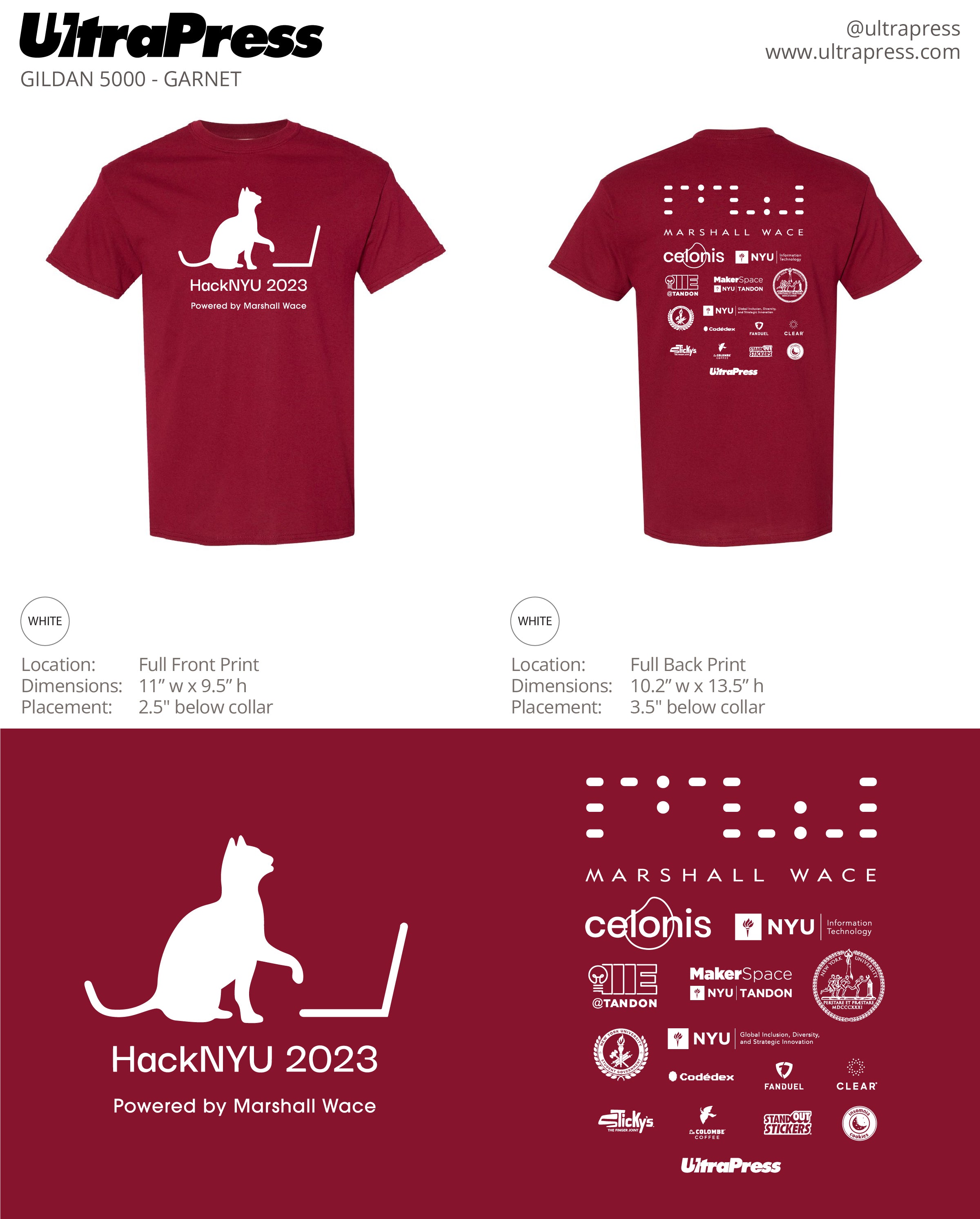 UP-SP-63566 HackNYU 2023 White Ink 550 Min Qty (Bulk)