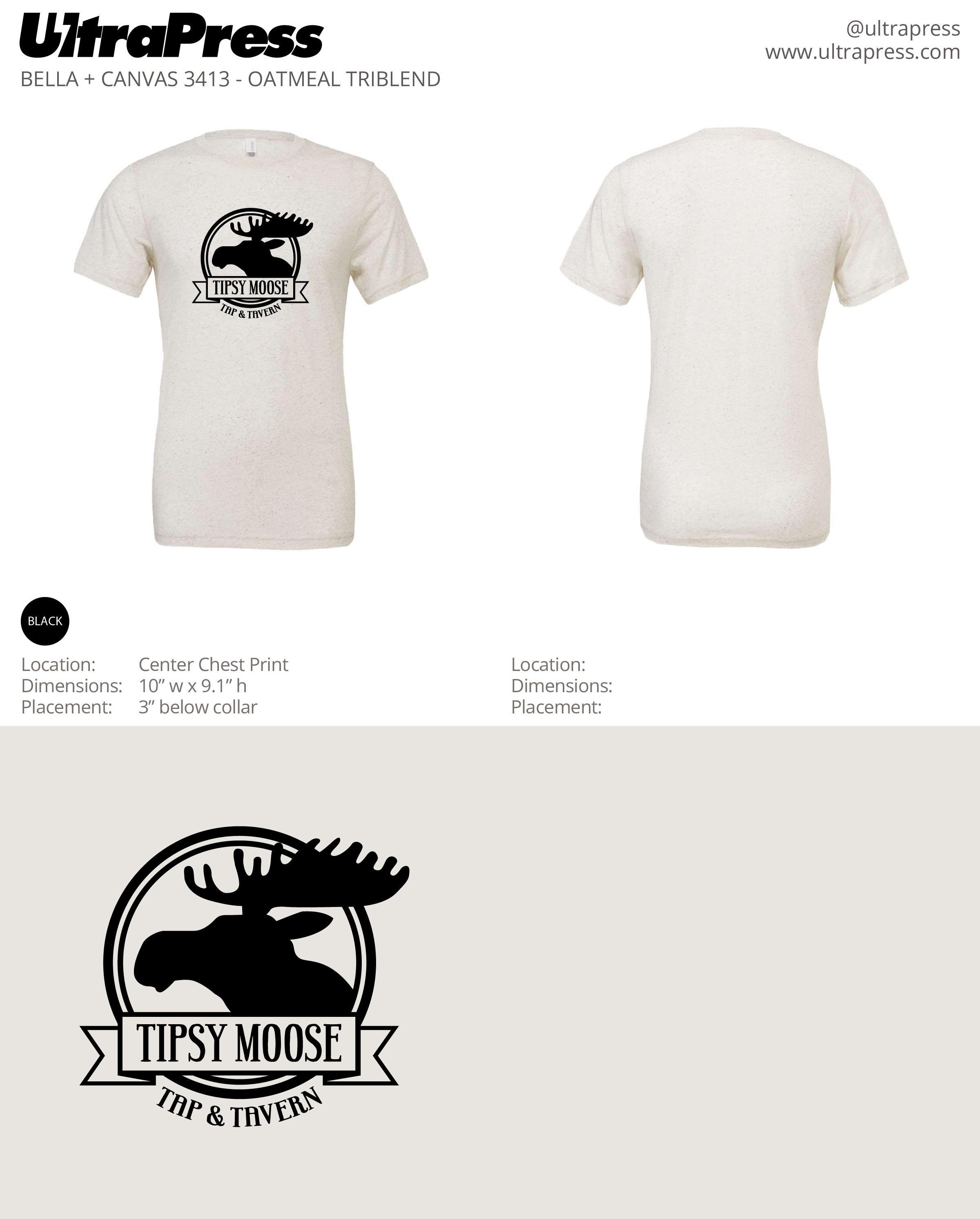 UP-SP-64009 Tipsy Moose Front Circle Logo 144 Min Qty (Bulk)