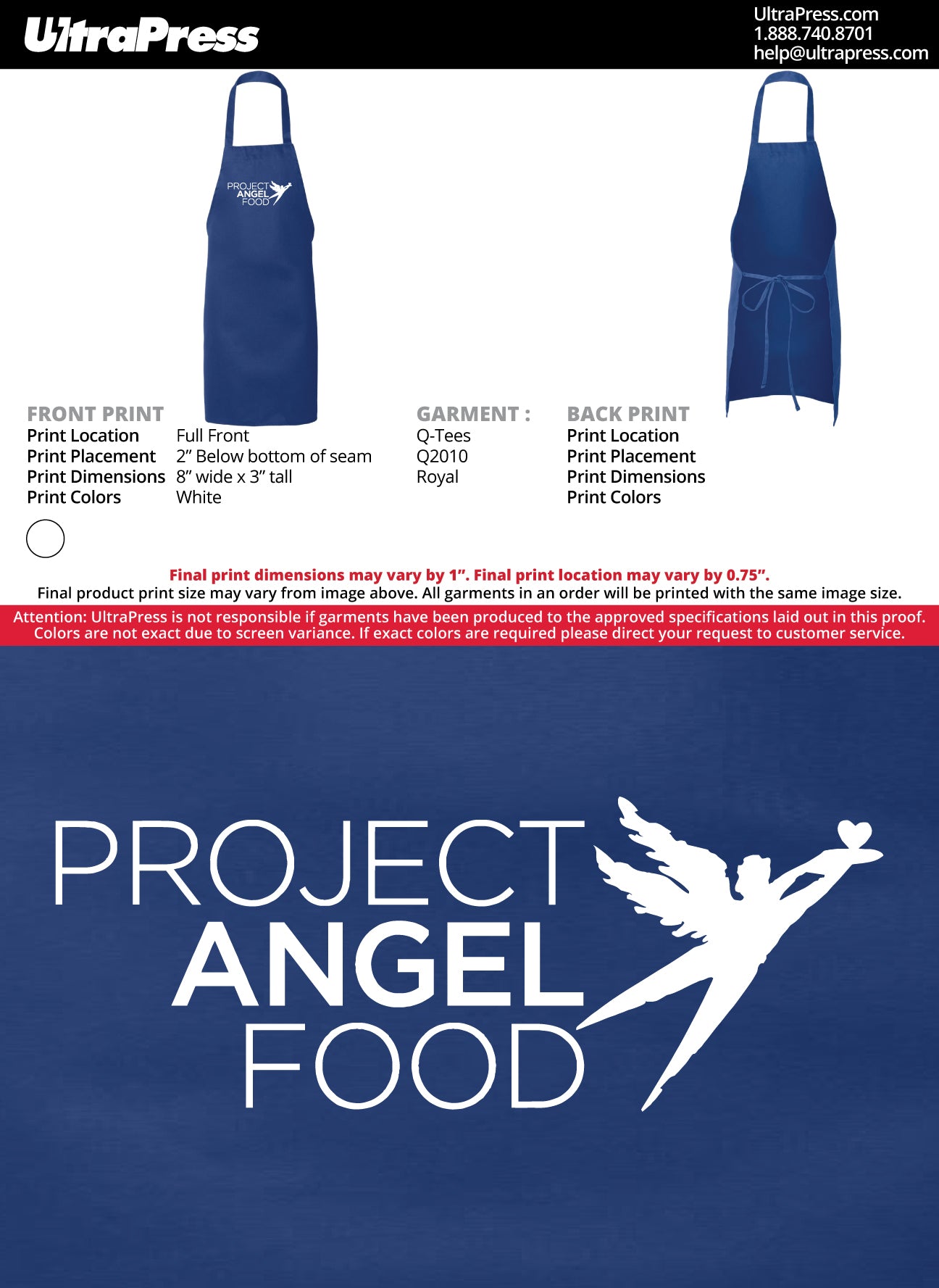 Angel Food Apron 48 Min Qty (Bulk)