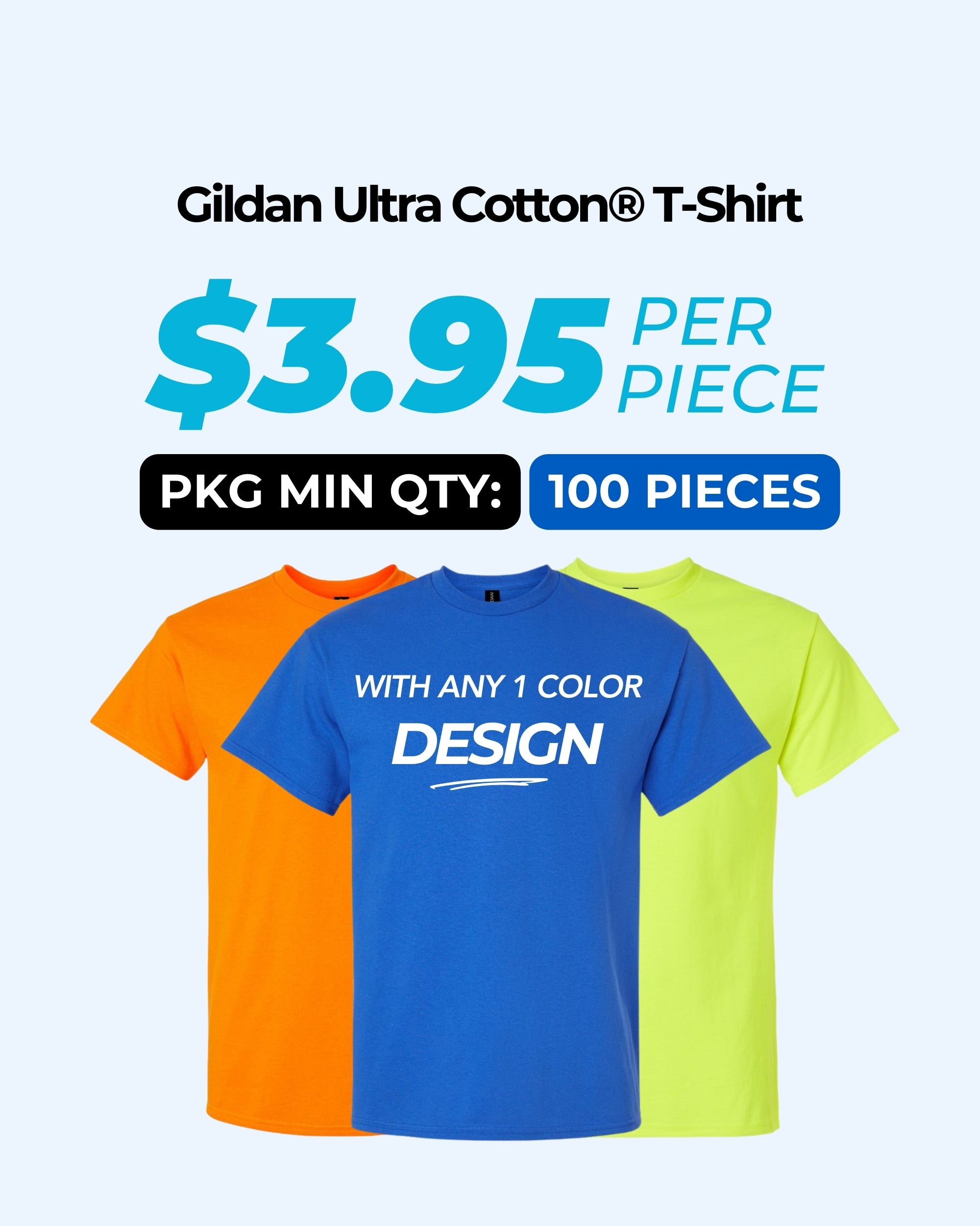 Gildan Ultra Cotton® 2000 T-Shirt Package (100 Pieces)