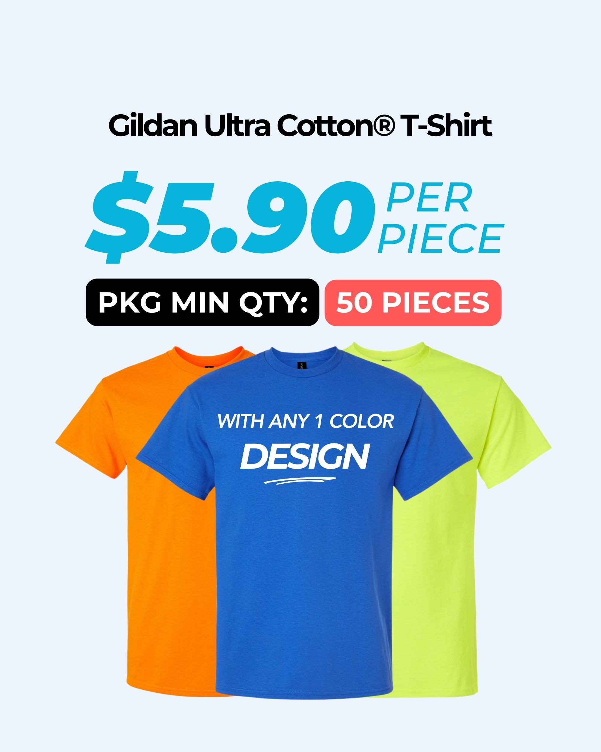 Gildan Ultra Cotton® 2000 T-Shirt Package (50 Pieces)