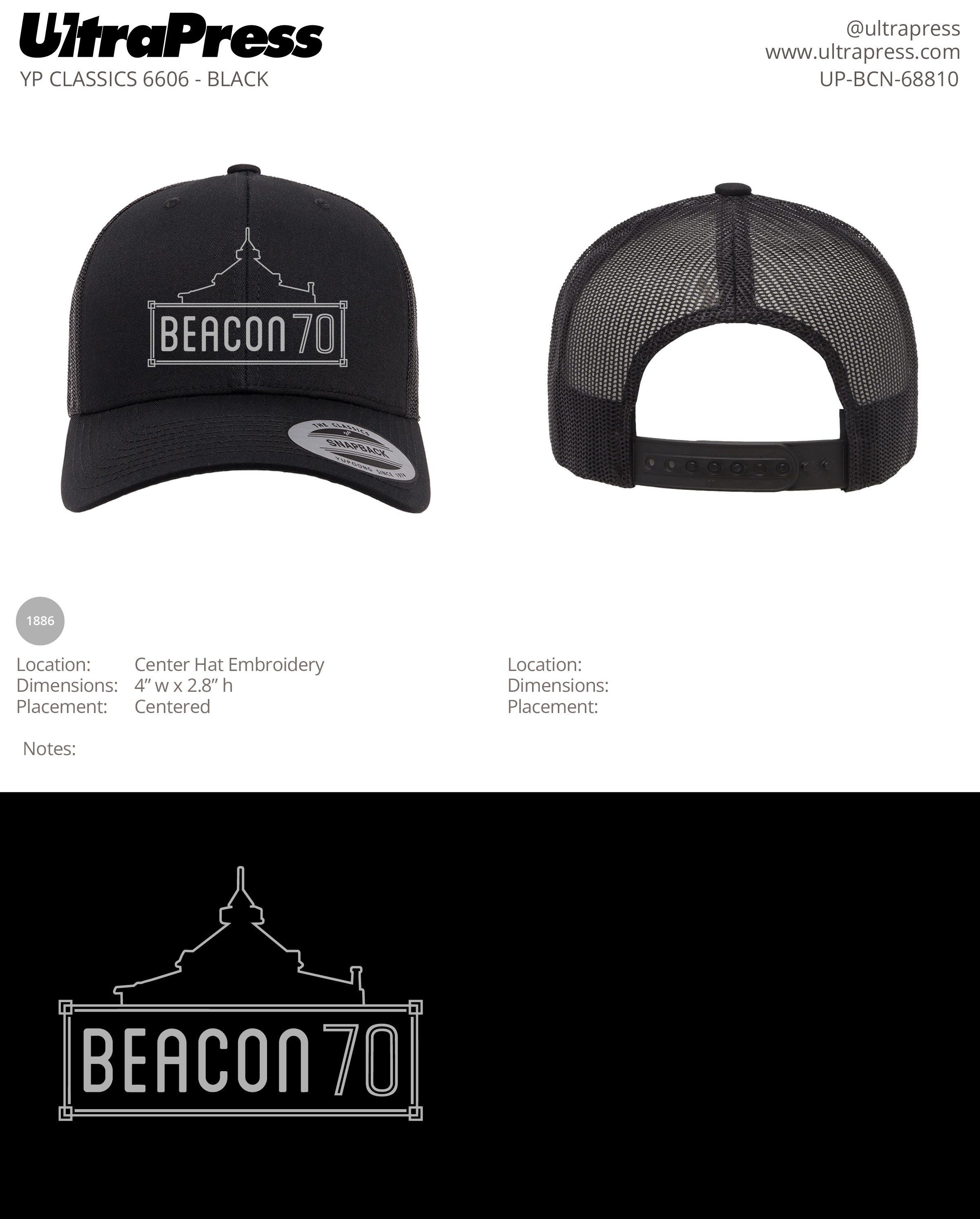 UP-BCN-68810 Beacon 70 Trucker Hats (Thread 1886) 100 Min Bulk