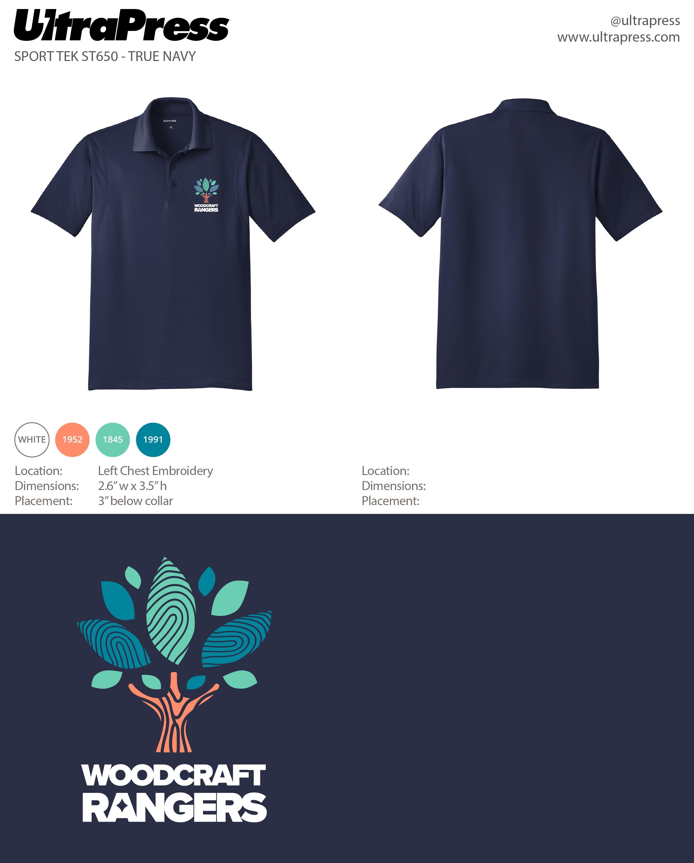 UP-EMB-65035 WOODCRAFT RANGER Polo 400 Min Qty (Bulk)