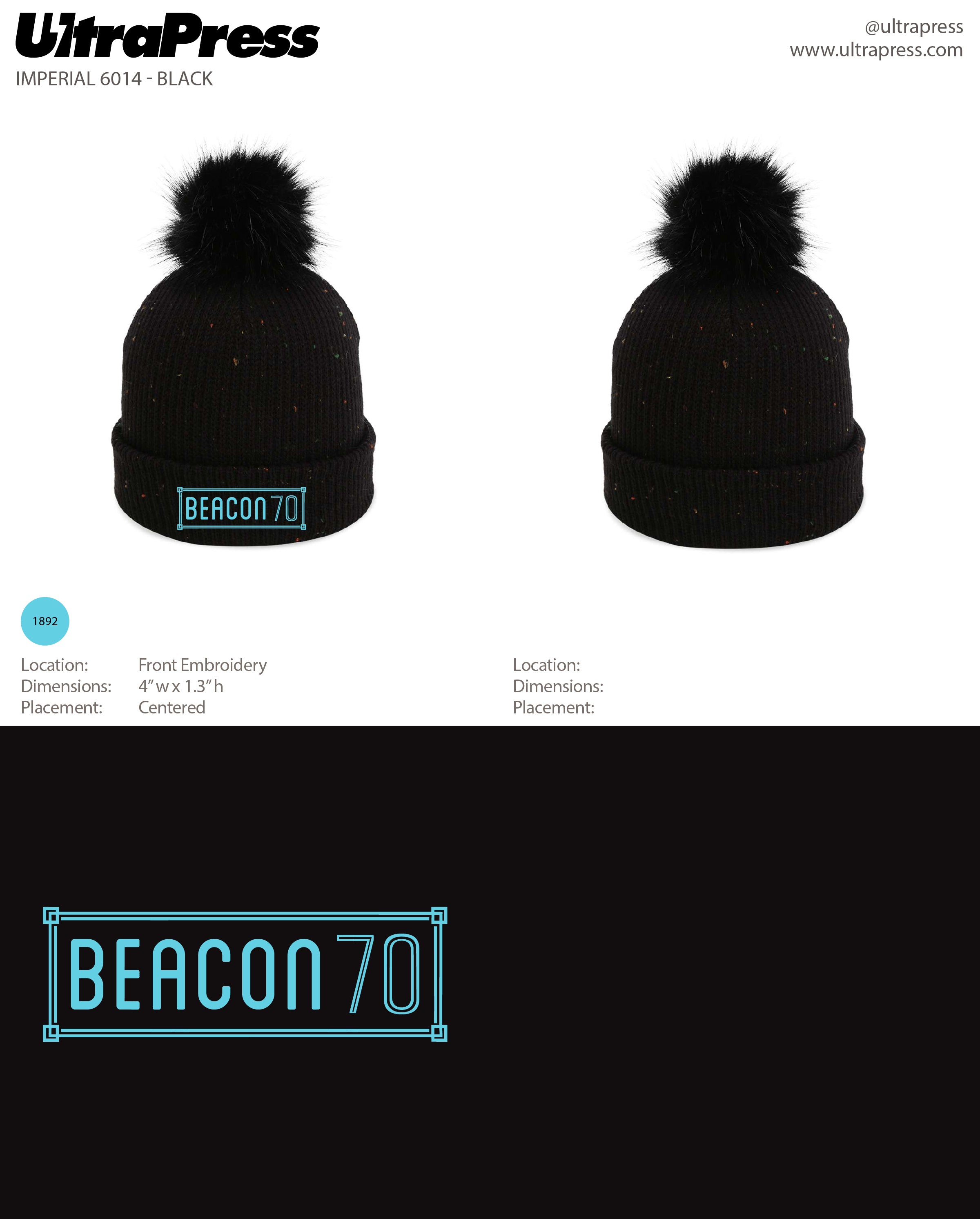 UP-EMB-66103 Beacon 70 Logo Beanies - 72 Min Qty (BULK)