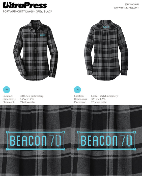 UP-EMB-66140 Beacon 70 Flannel Shirt 24 Min Qty (EMB BULK)