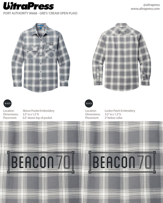 UP-EMB-66140 Beacon 70 Flannel Shirt 24 Min Qty (EMB BULK)