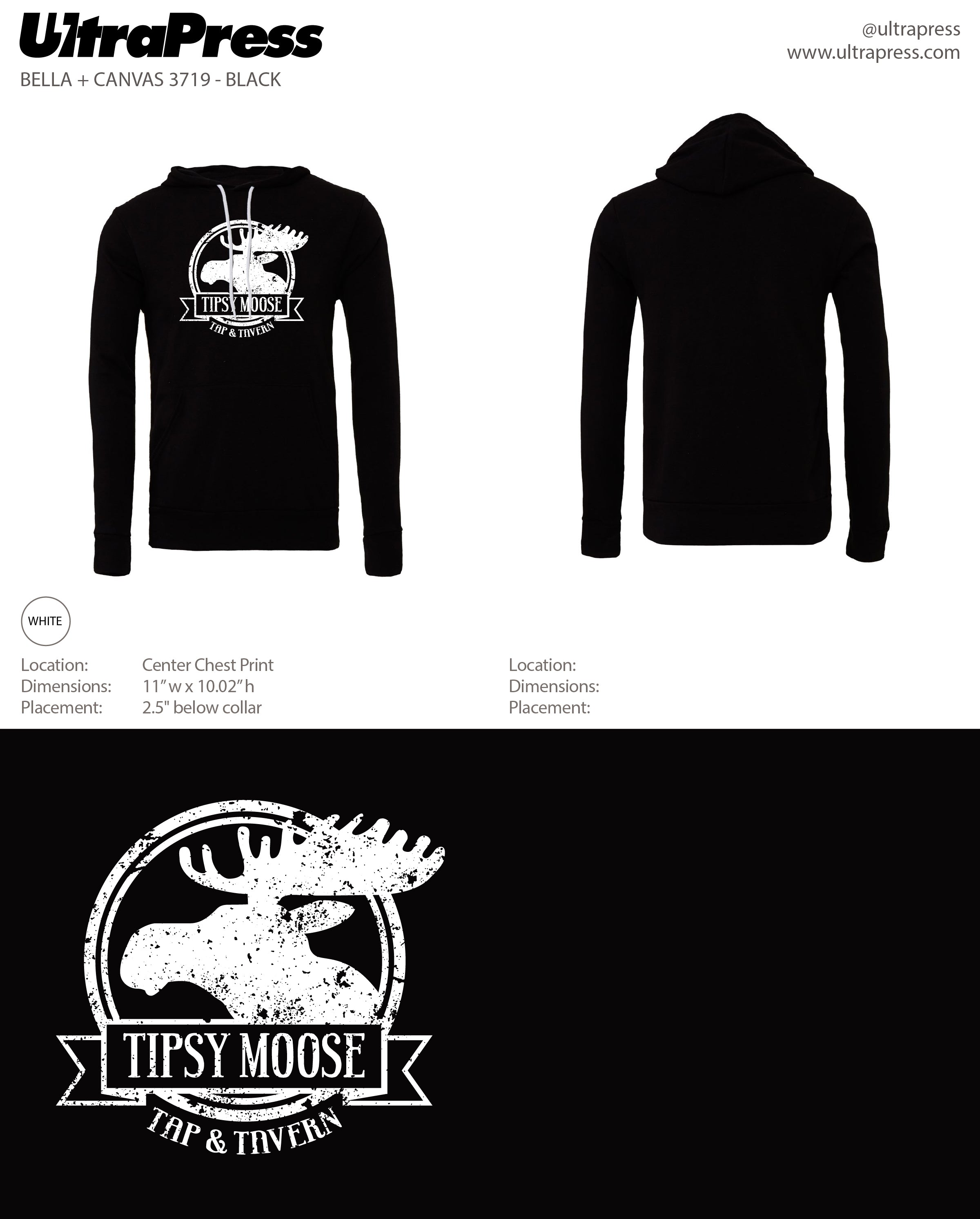 UP-SP-63204 Tipsy Moose Distressed Logo Hoodie 144 Min Qty (Bulk)