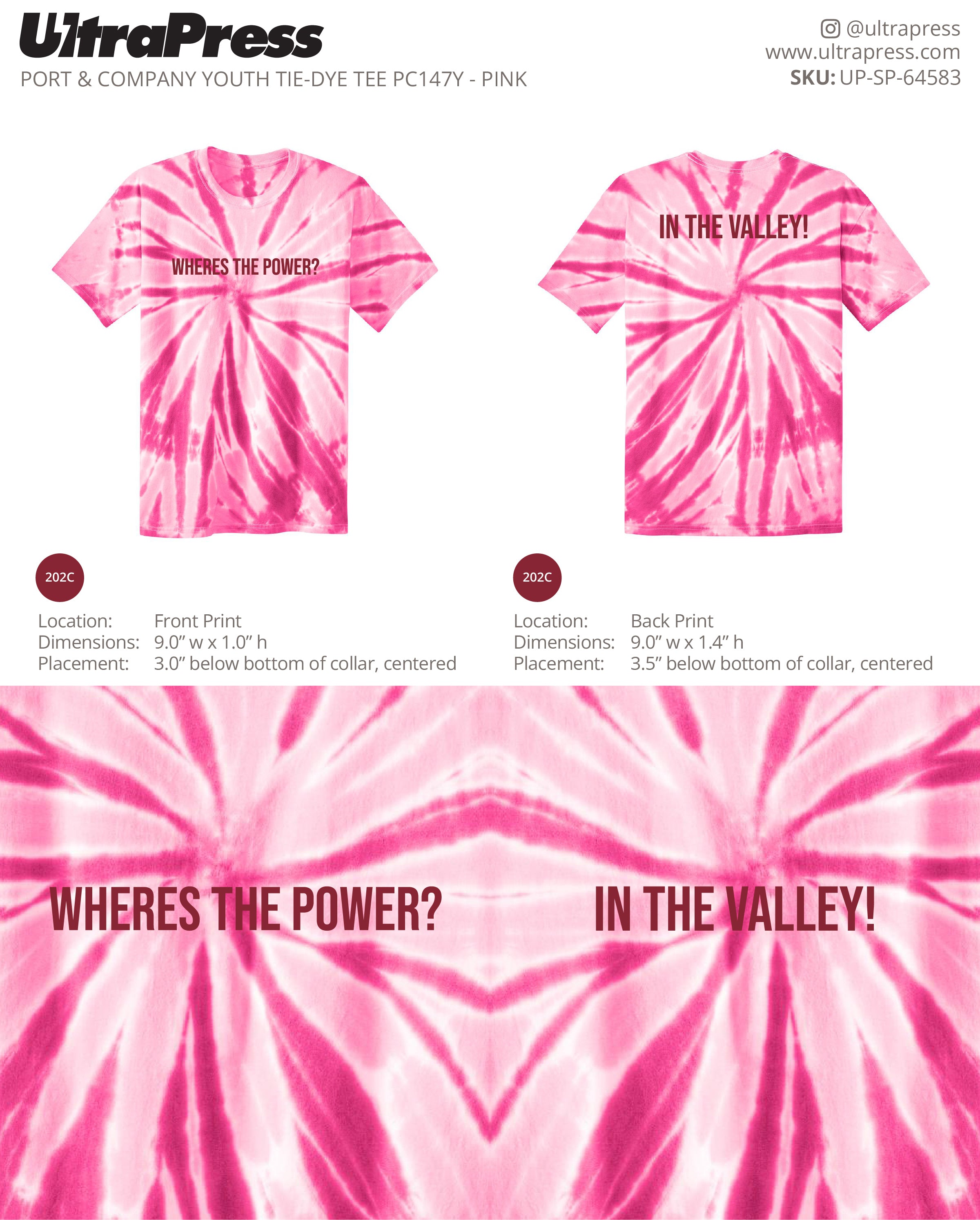 UP-SP-64583 Camp Nubar In The Valley 45 Min Qty - Pink Tie Dye (Bulk)
