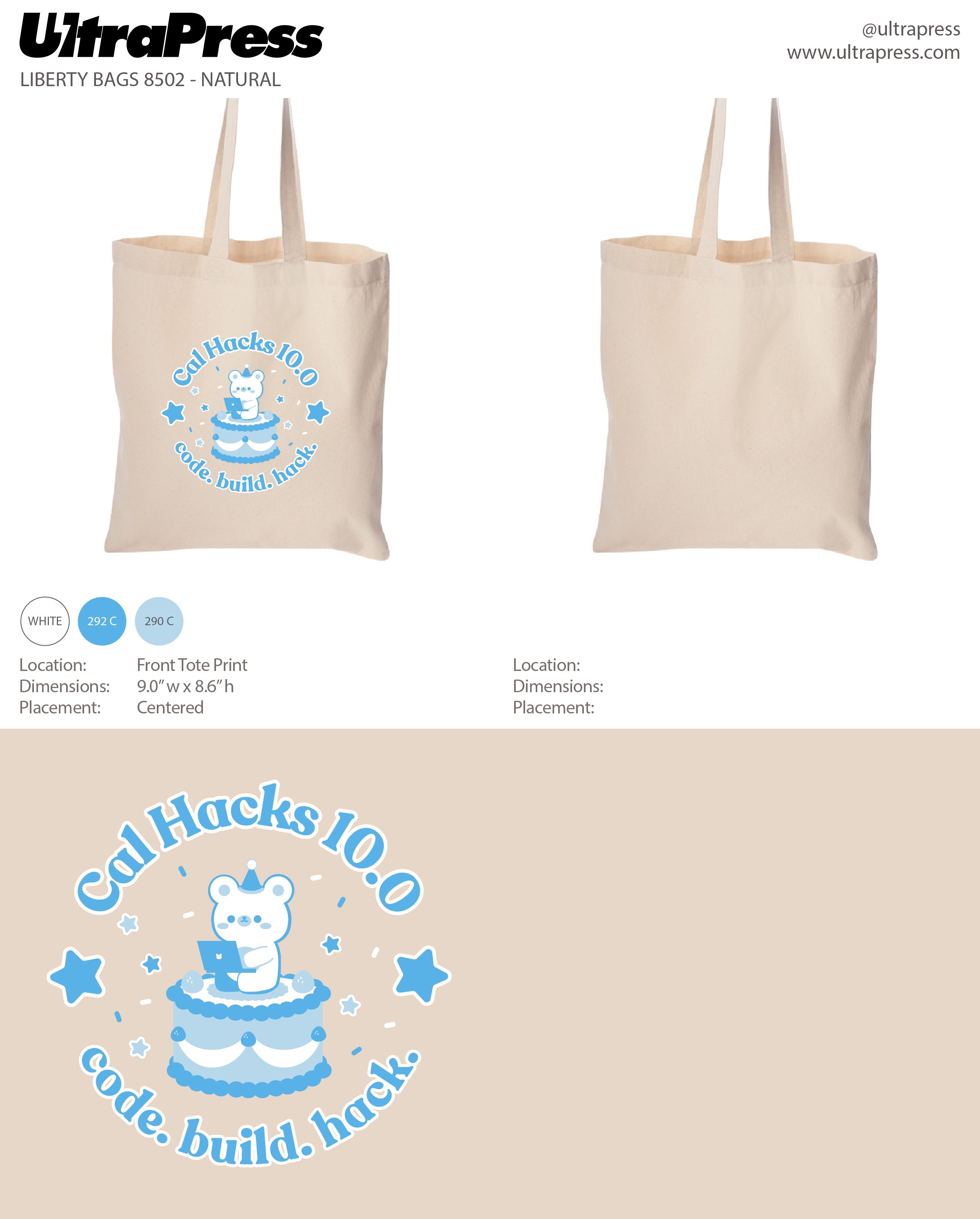 UP-SP-65624 CalHacks Tote 2023 2000 Min Qty (Bulk)