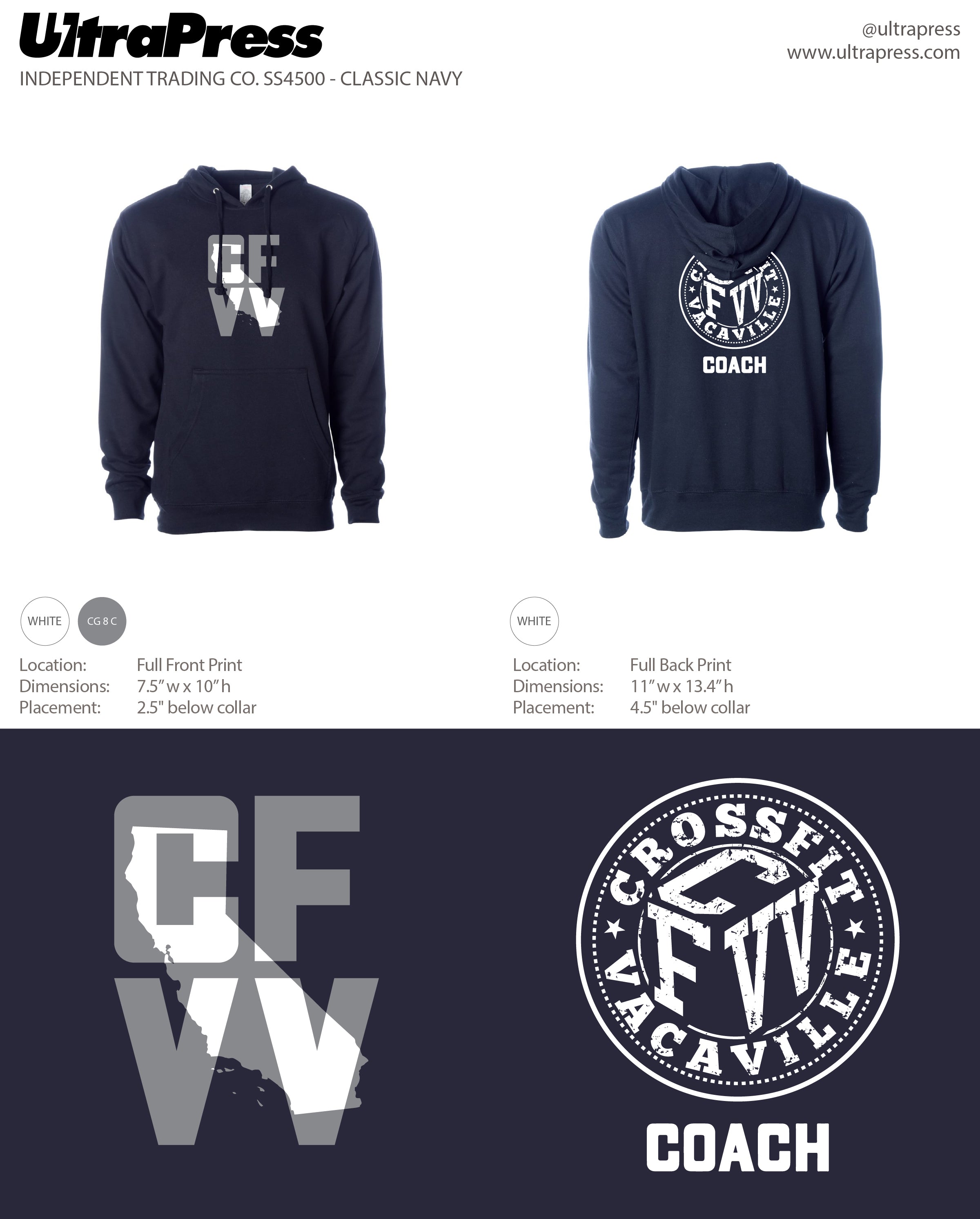 UP-SP-65786 CrossFit Vacaville CFVV Hoodie 2023 (Bulk 72 Min Qty)