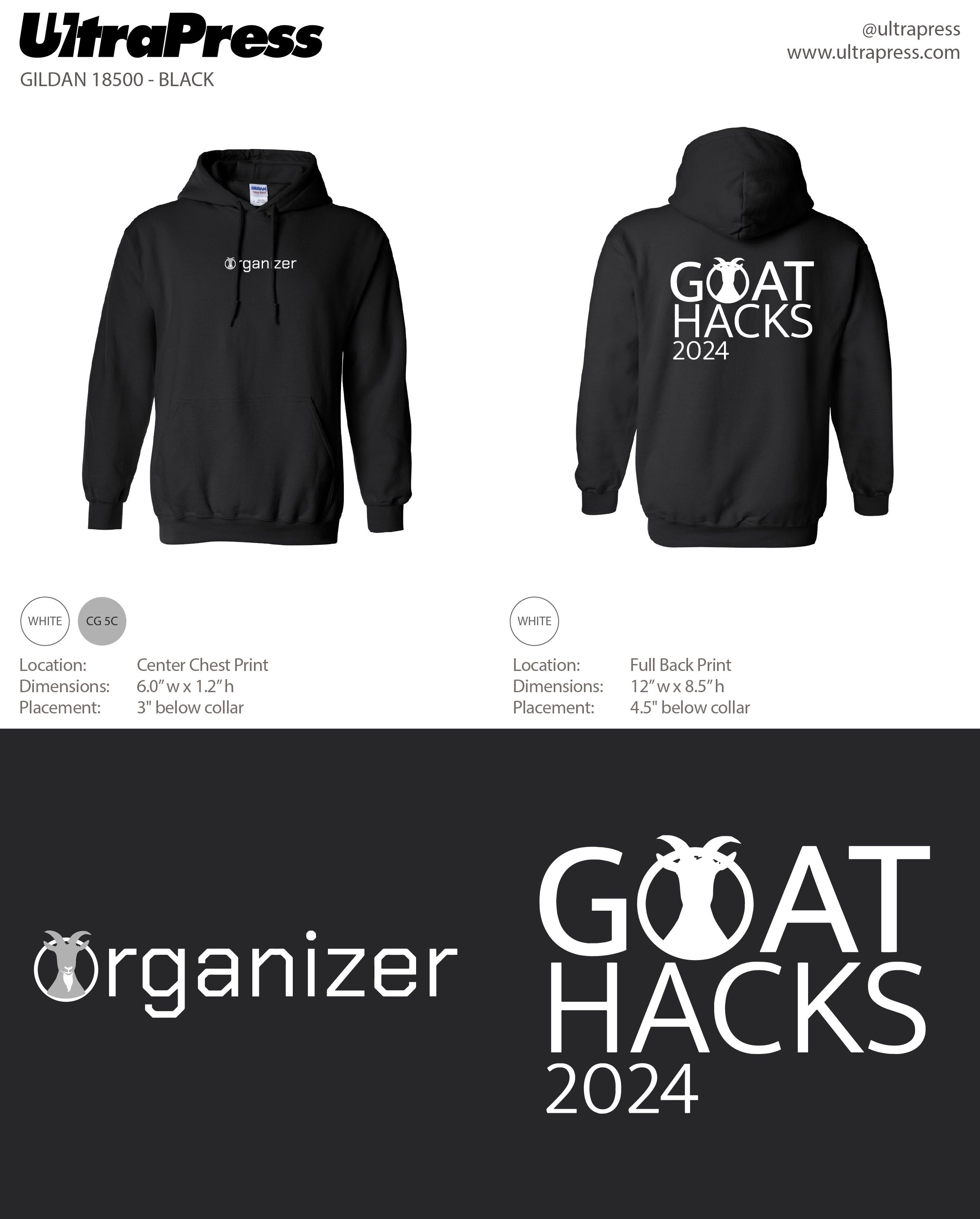 UP-SP-66182 Goat Hacks Organizer 2024 12 Min Qty (Bulk)