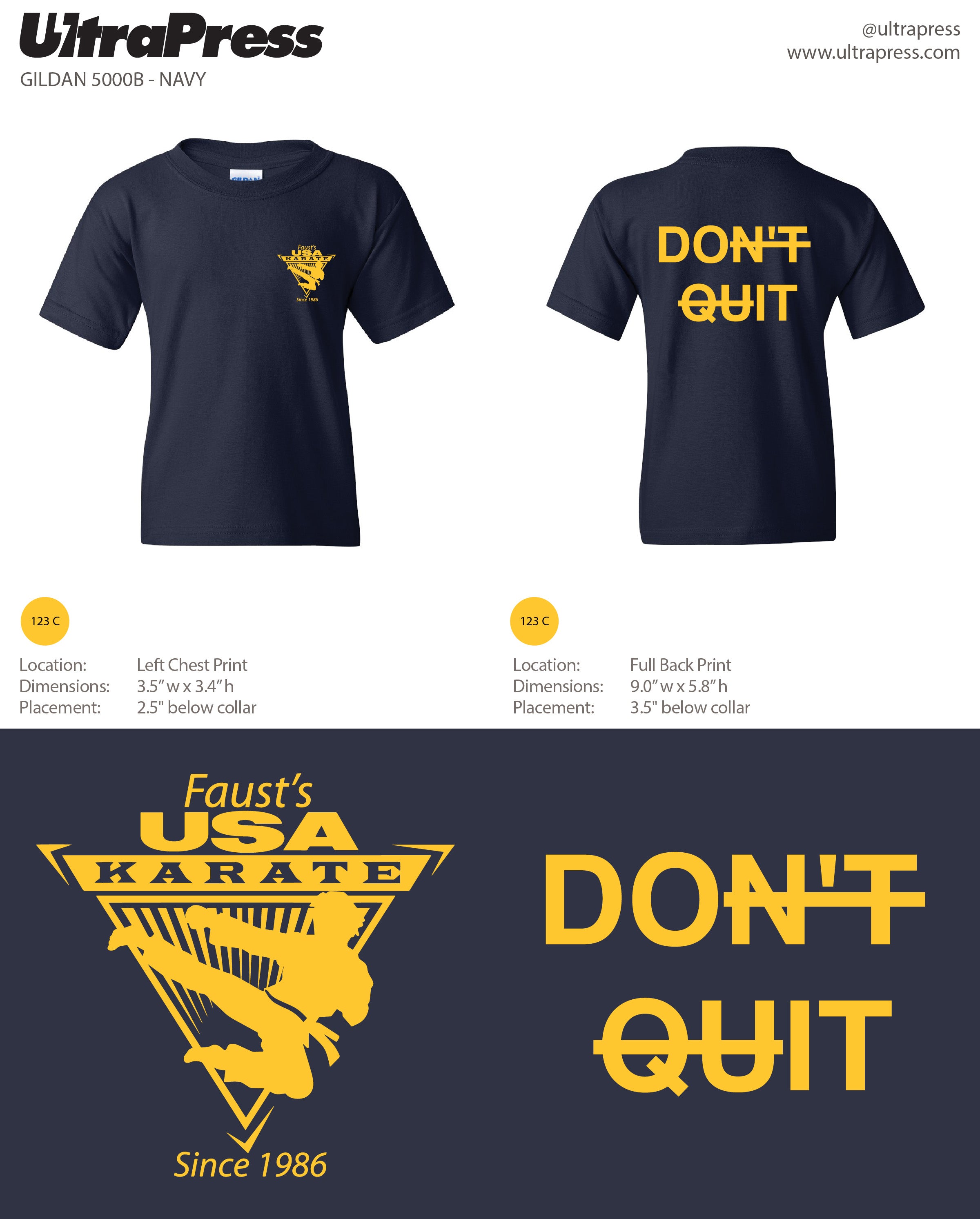 UP-SP-66741 Faust's USA Karate Tees 2024 72 Min Qty (BULK)