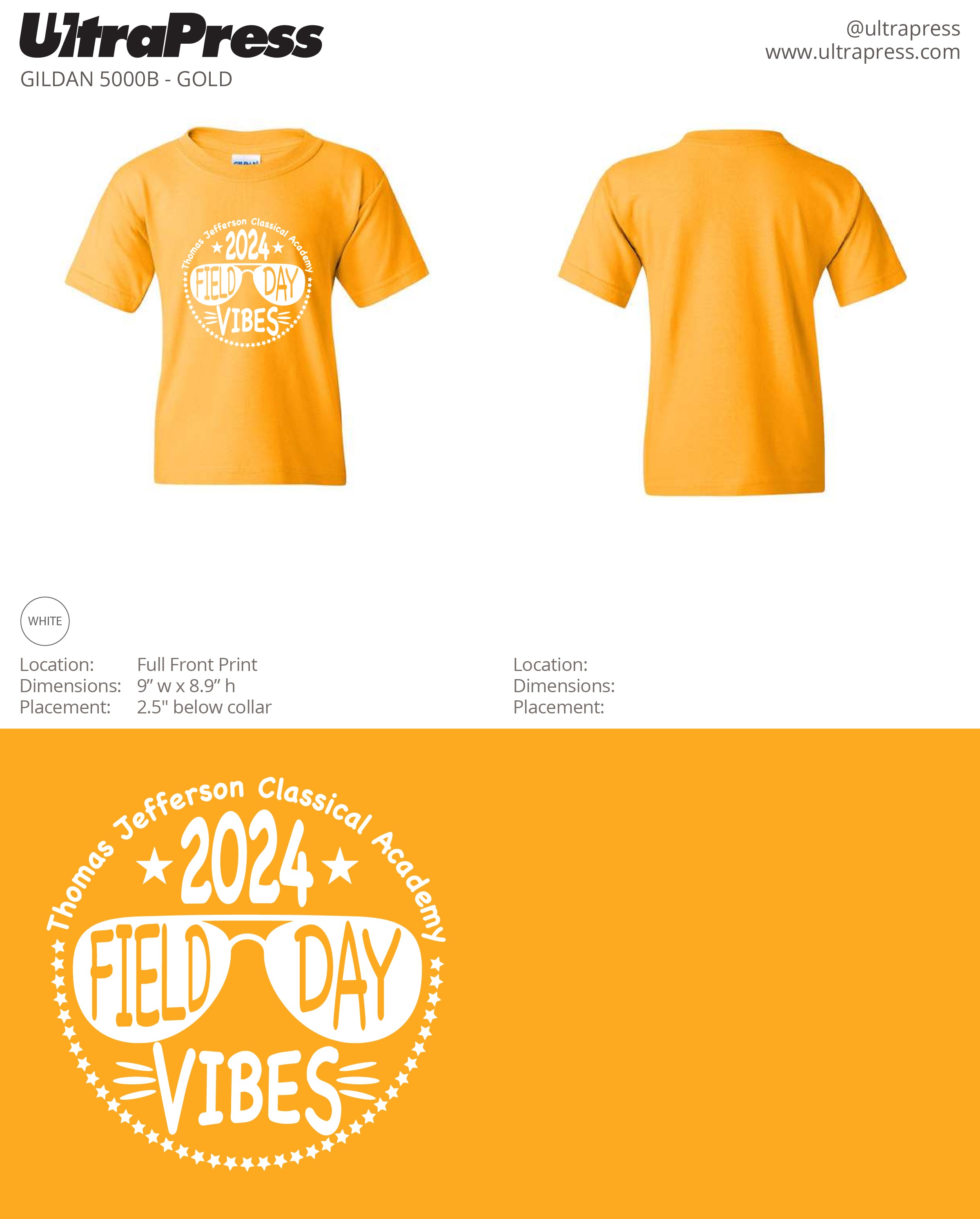 UP-SP-67296 YOUTH TJ Academy Shirts - 500 Min Qty (BULK)