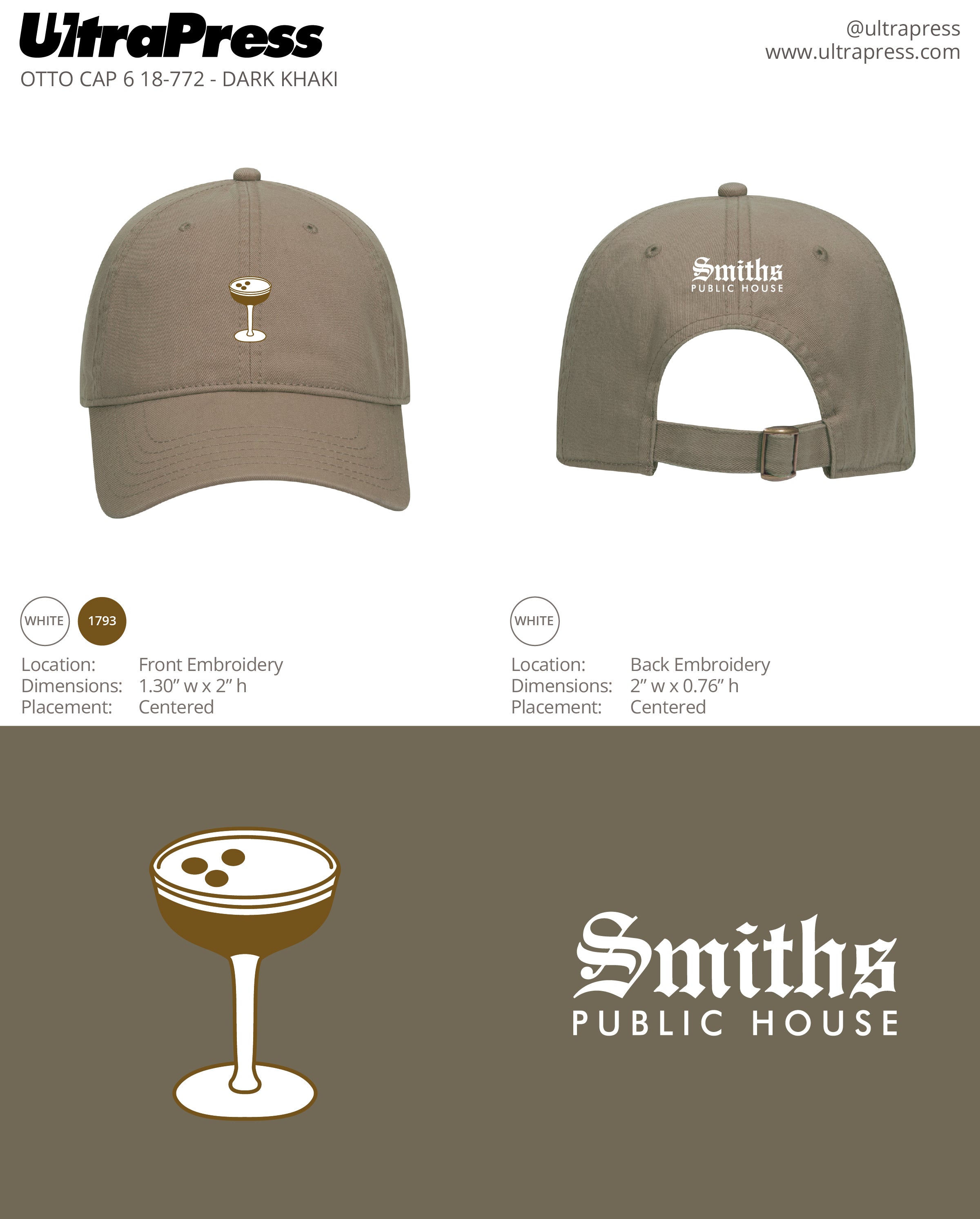 UP-EMB-67308 Smiths Espresso Martini Dad Hats - 48 Min Qty (BULK)