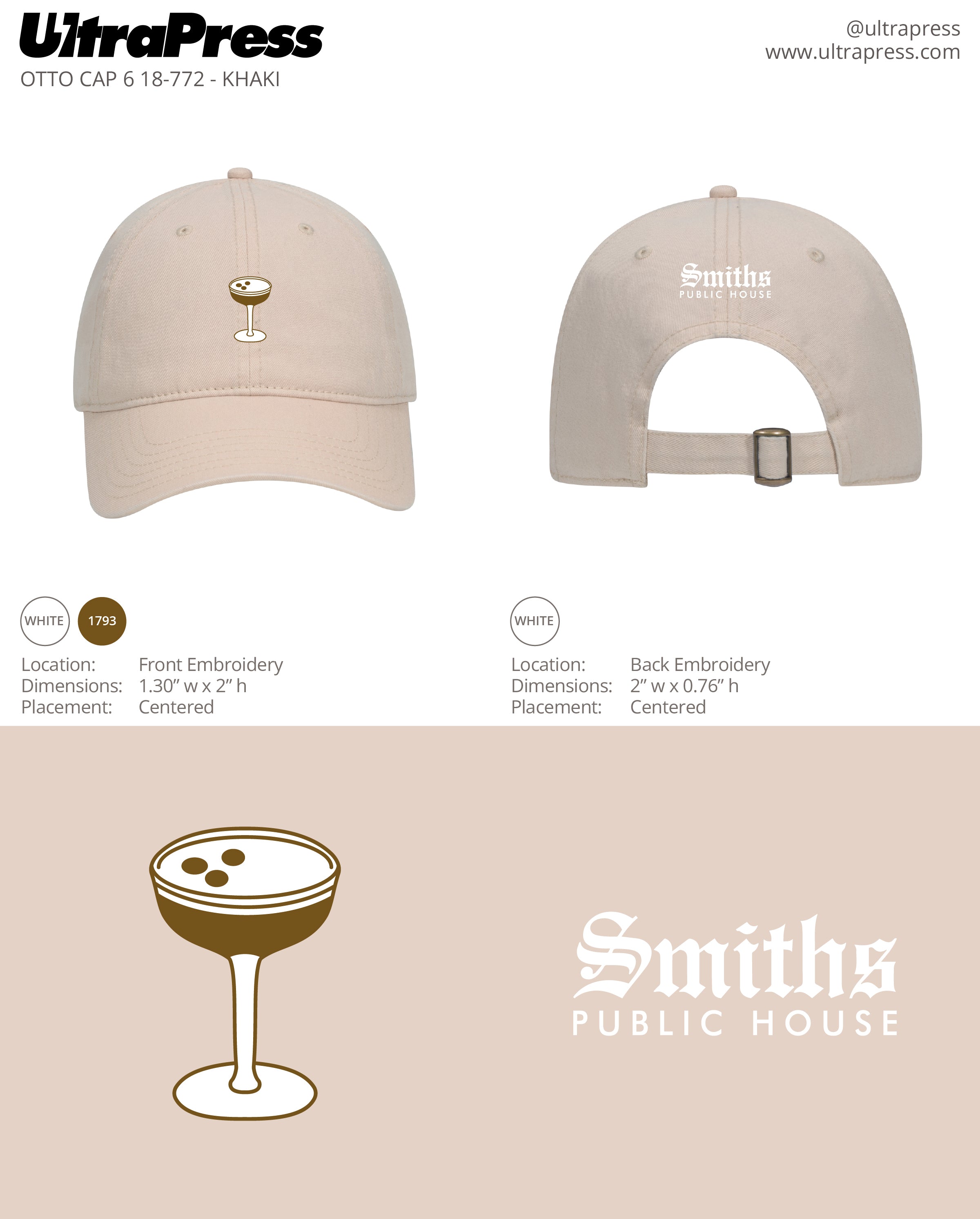 UP-EMB-67308 Smiths Espresso Martini Dad Hats - 48 Min Qty (BULK)