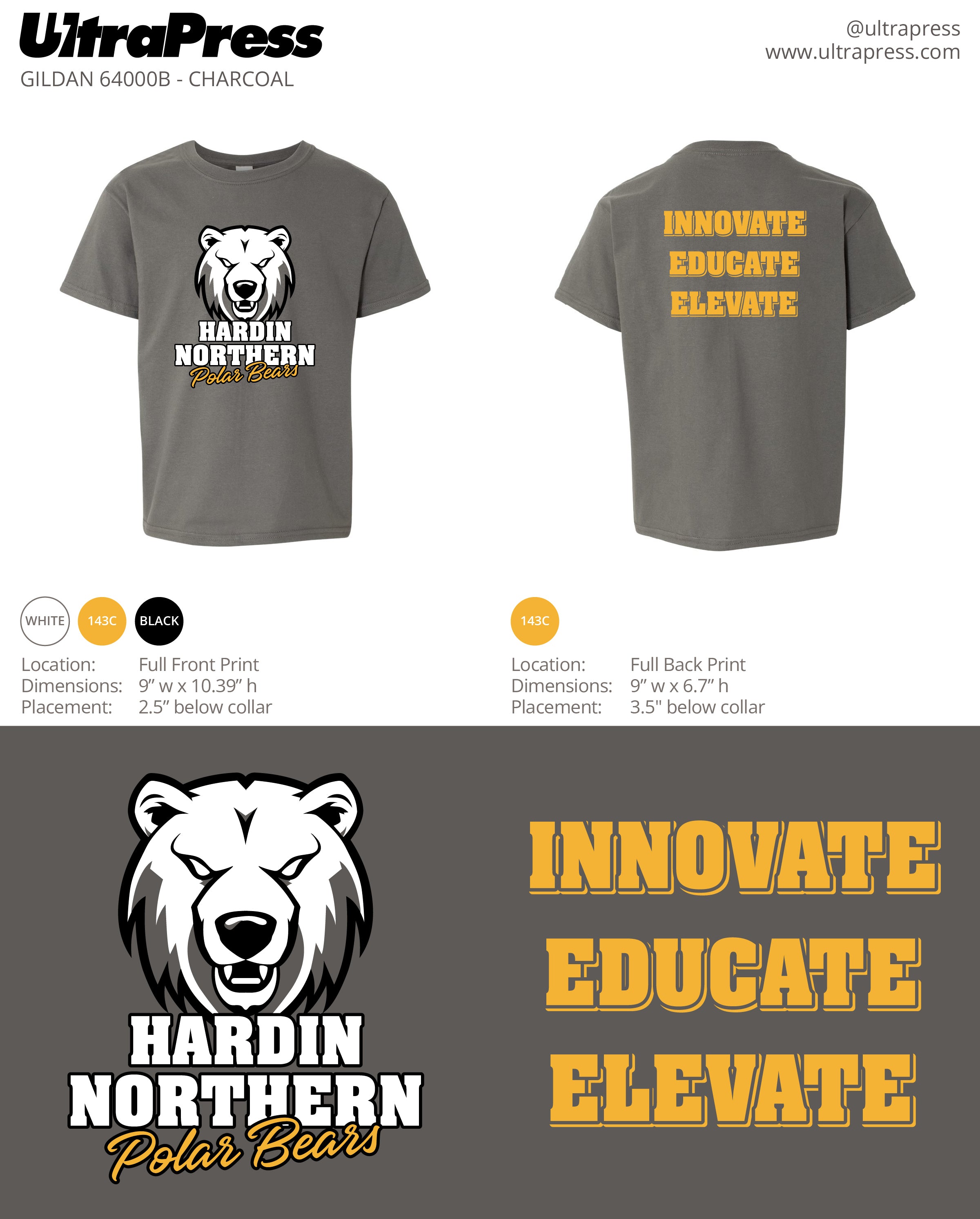 UP-SP-67415 Hardin Northern Polar Bears Tees - 500 Min Qty (BULK)