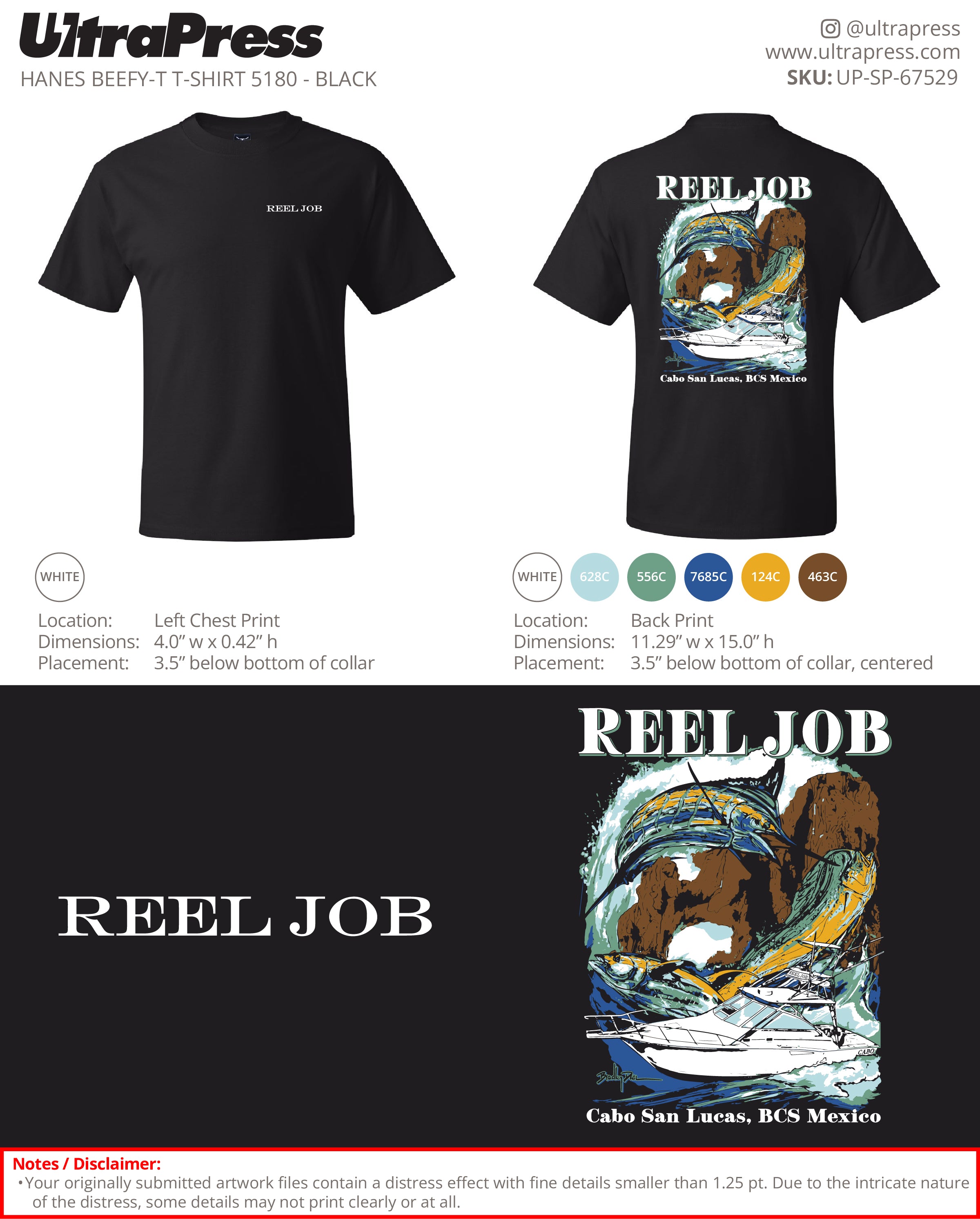 UP-SP-67529 Reel Job Hanes Beefy TShirt - Albert Vega 24 Min Qty (Bulk)
