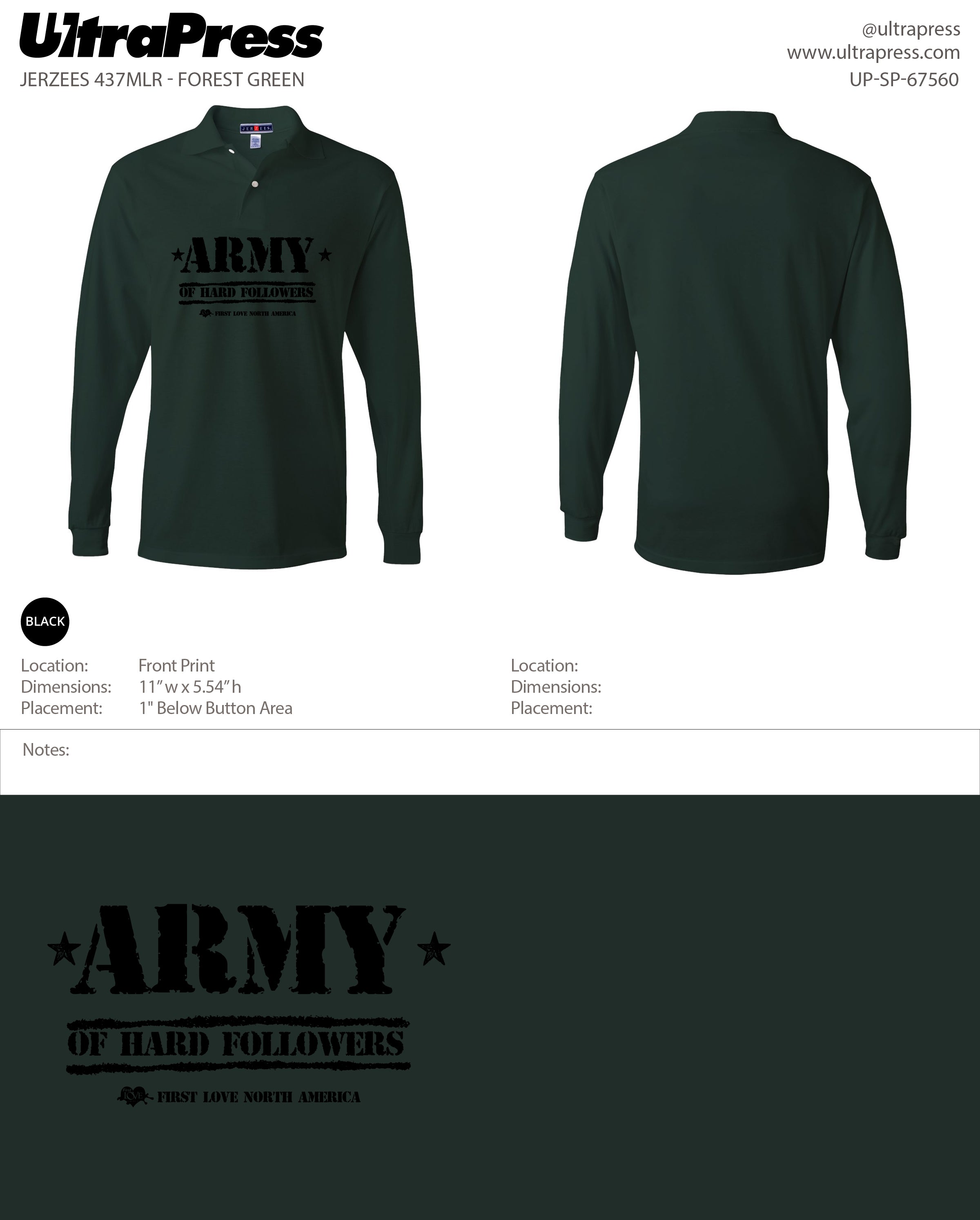 UP-SP-67560 Lighthouse International - Army - 72 Min Qty (BULK)