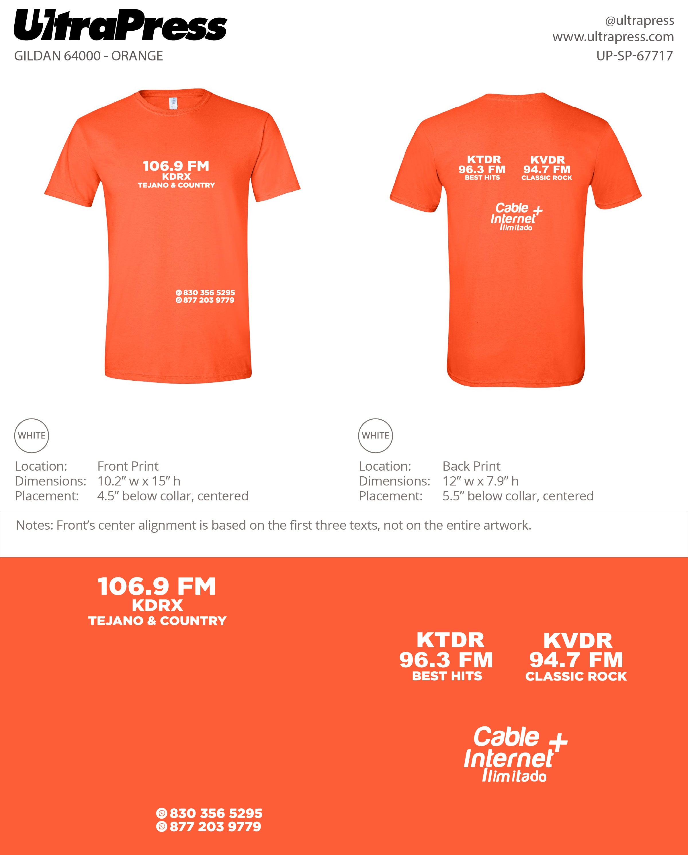 UP-SP-67717 106.9FM - Roberto Gonzalez 100 Min Qty (Bulk)