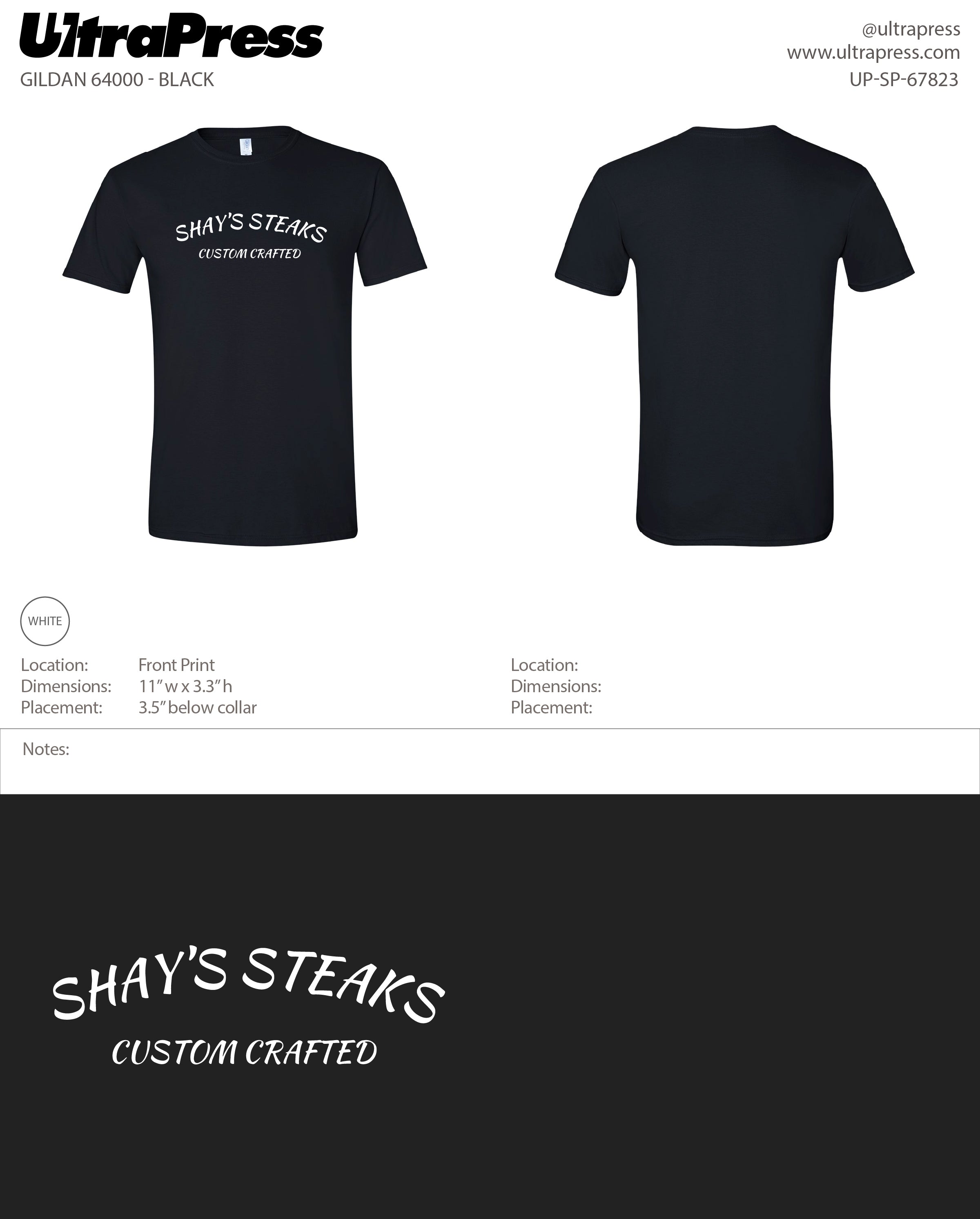 UP-SP-67823 Shay's Steaks Custom Crafted - Scott DiClaudio 100 Min Qty (Bulk)