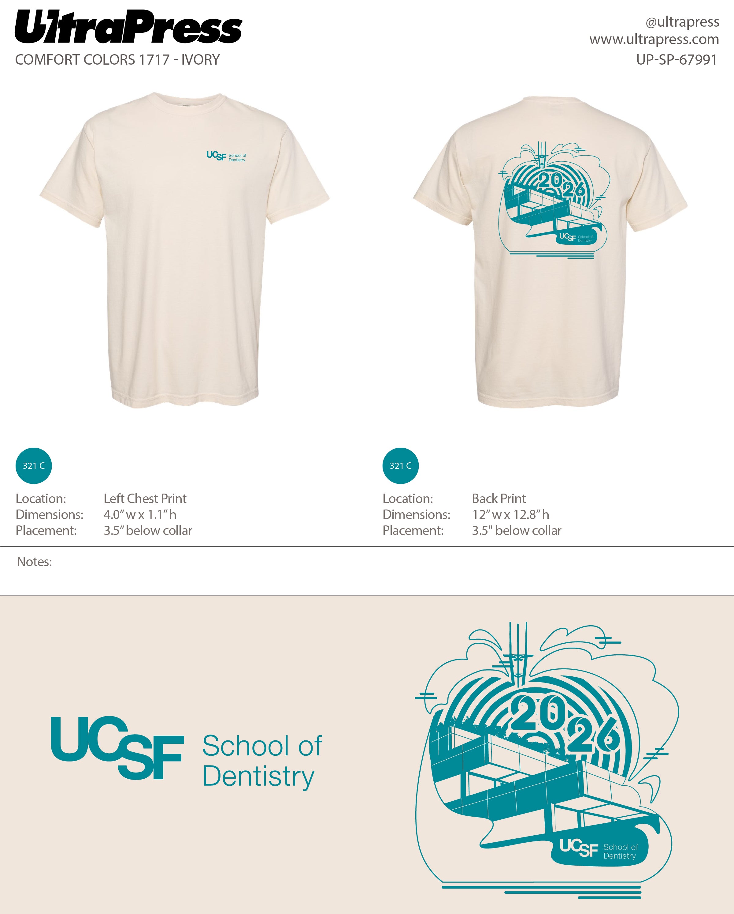 UP-SP-67991 UCSF School of Dentistry Comfort Colors 1717 - Cristina Corral 24 Min Qty (Bulk)