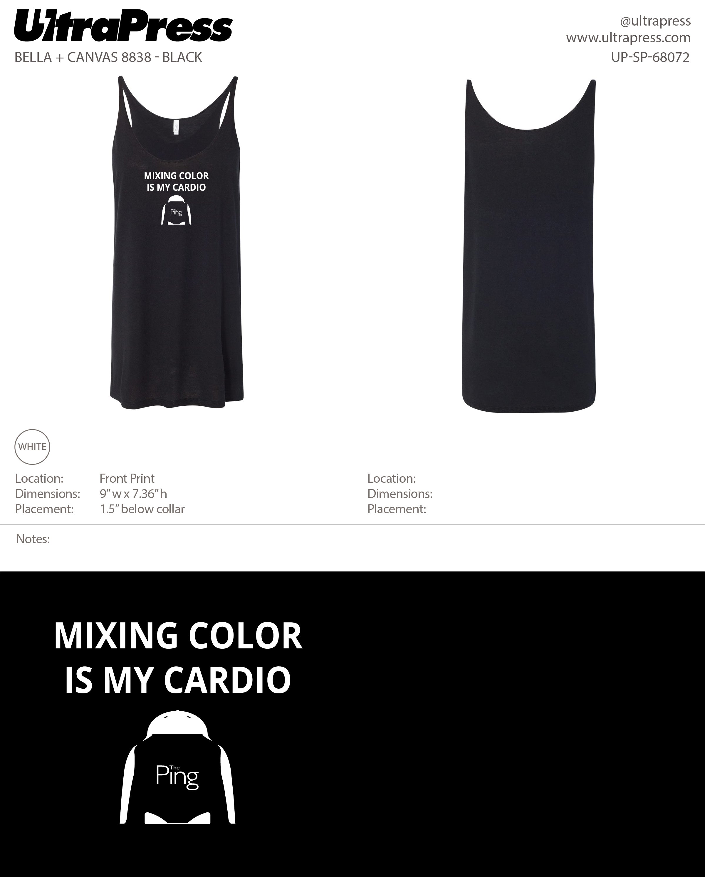 UP-SP-68072 Color Cardio Tanks 30 Min Qty (Bulk)