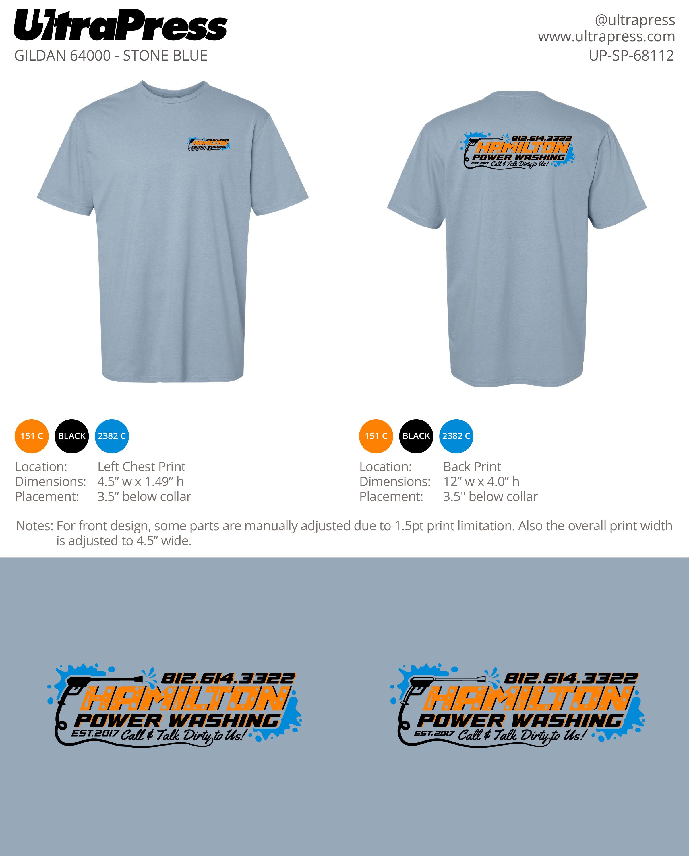 UP-SP-68112 Hamilton Power Washing - Jordan Hamilton (Black Ink) 100 Min Qty (Bulk)