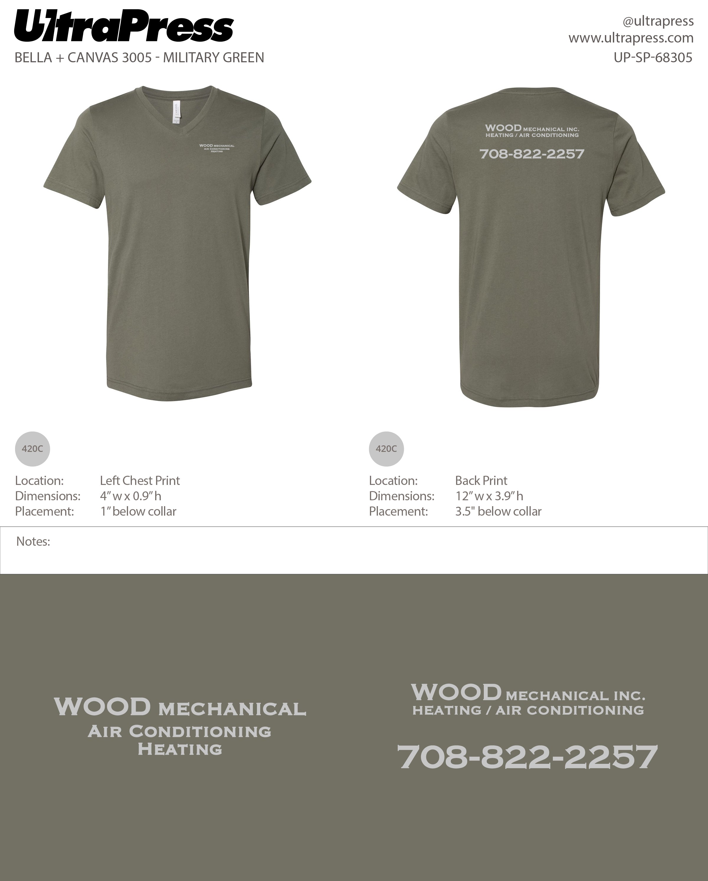 UP-SP-68305 Wood Mechanical Inc. 100 Min Qty (Bulk)