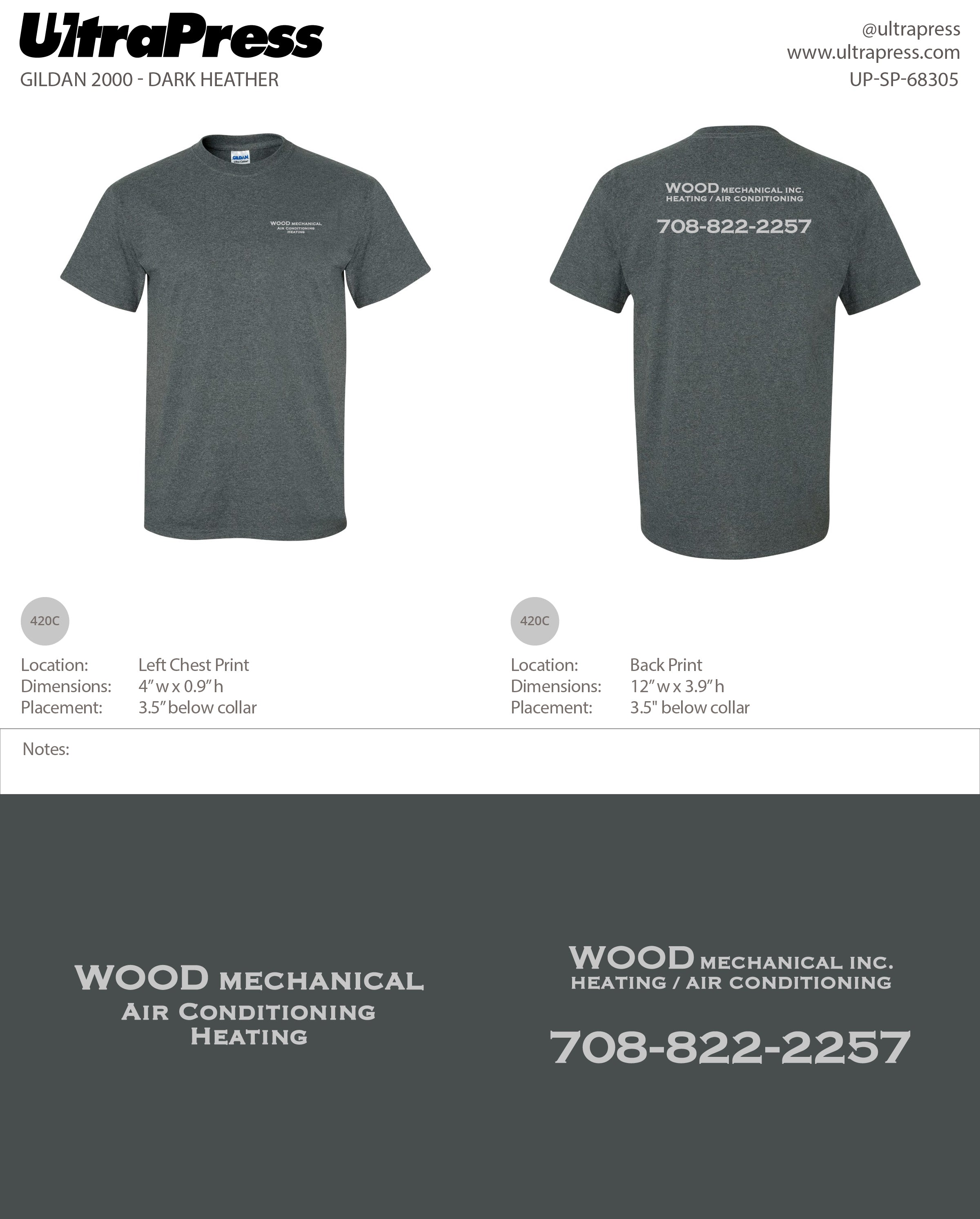 UP-SP-68305 Wood Mechanical Inc. 100 Min Qty (Bulk)