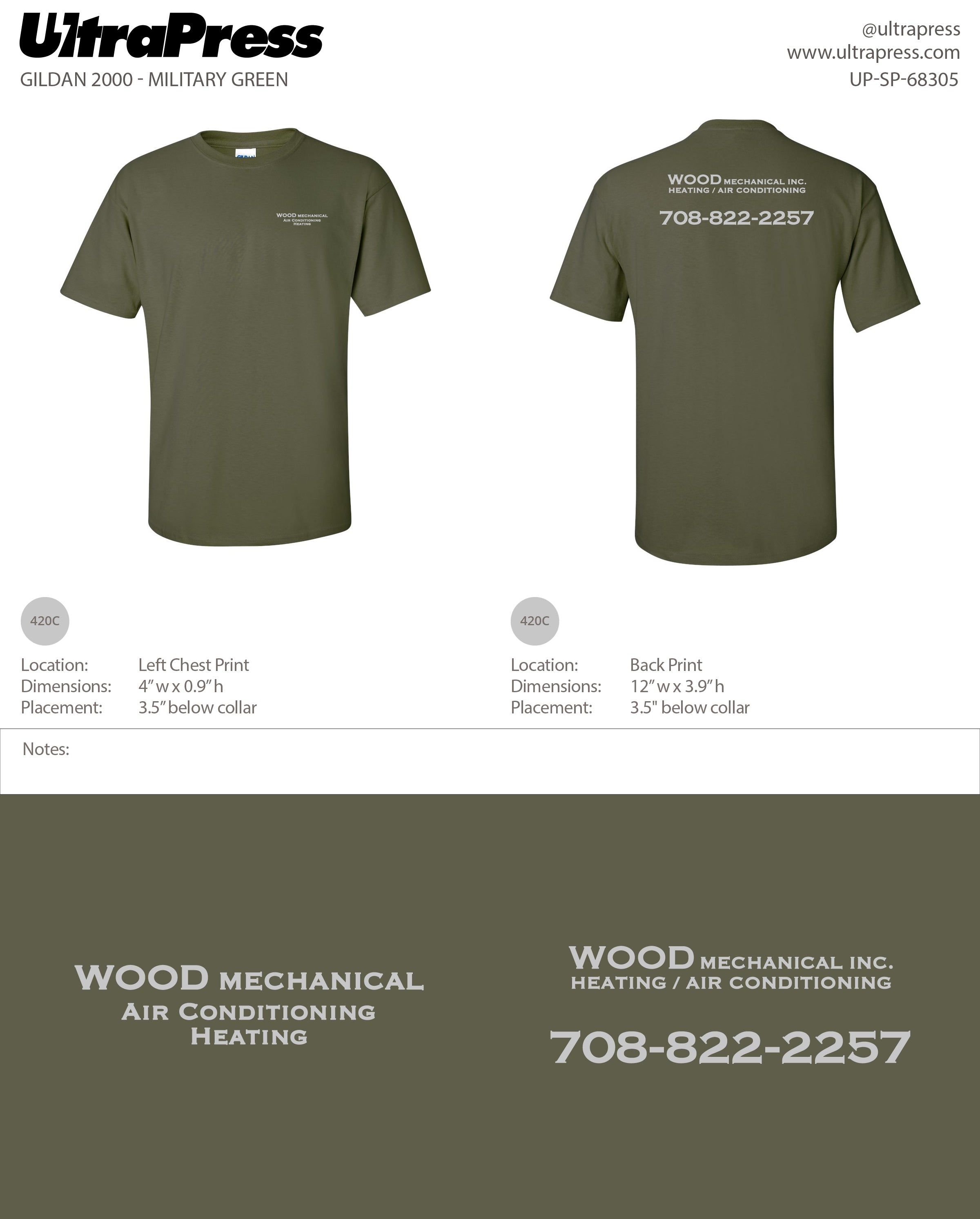 UP-SP-68305 Wood Mechanical Inc. 100 Min Qty (Bulk)