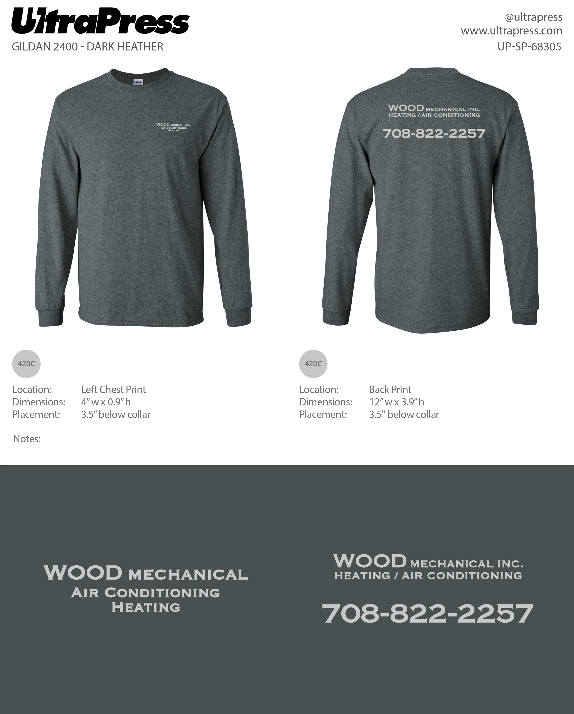 UP-SP-68305 Wood Mechanical Inc. 100 Min Qty (Bulk)