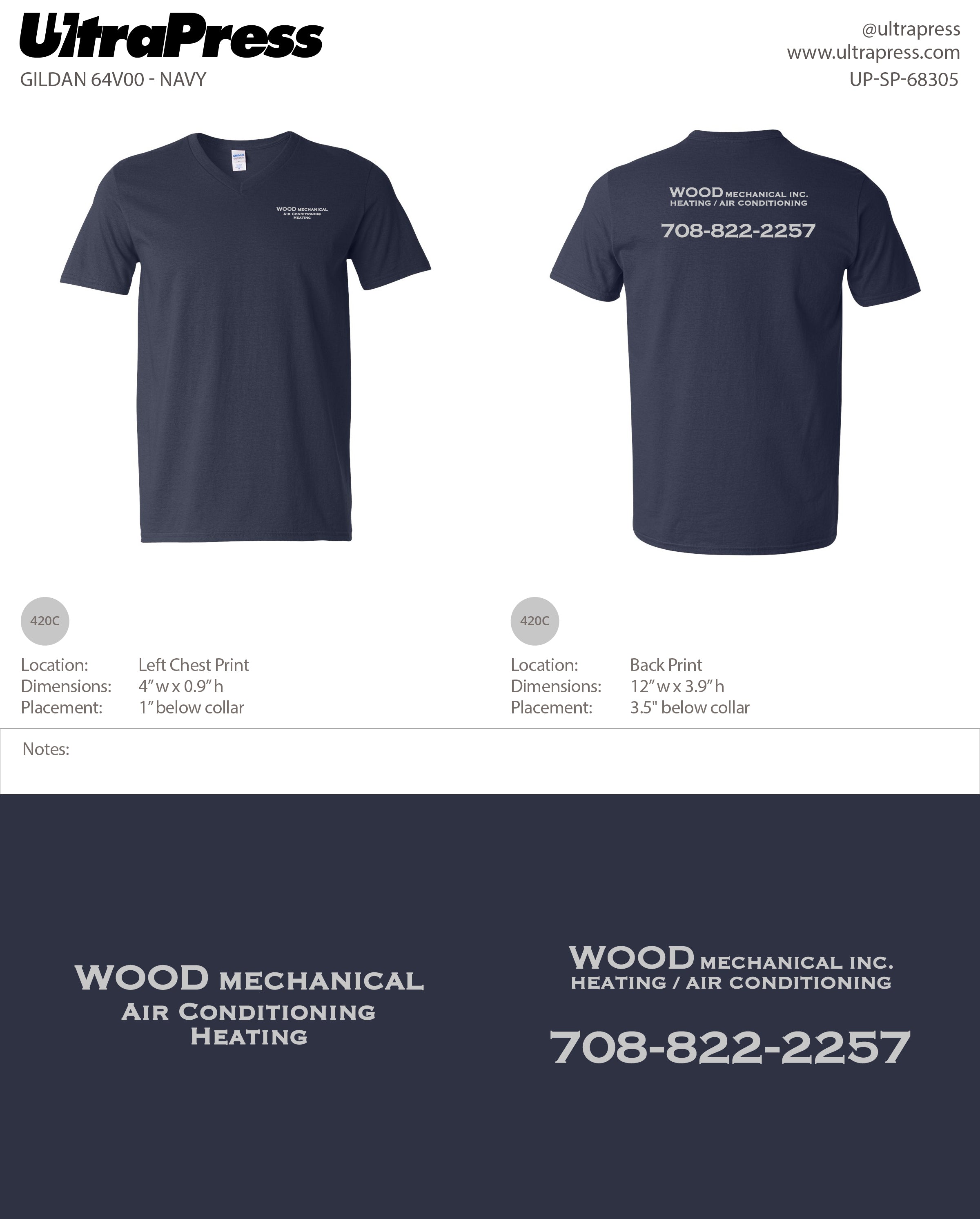 UP-SP-68305 Wood Mechanical Inc. 100 Min Qty (Bulk)