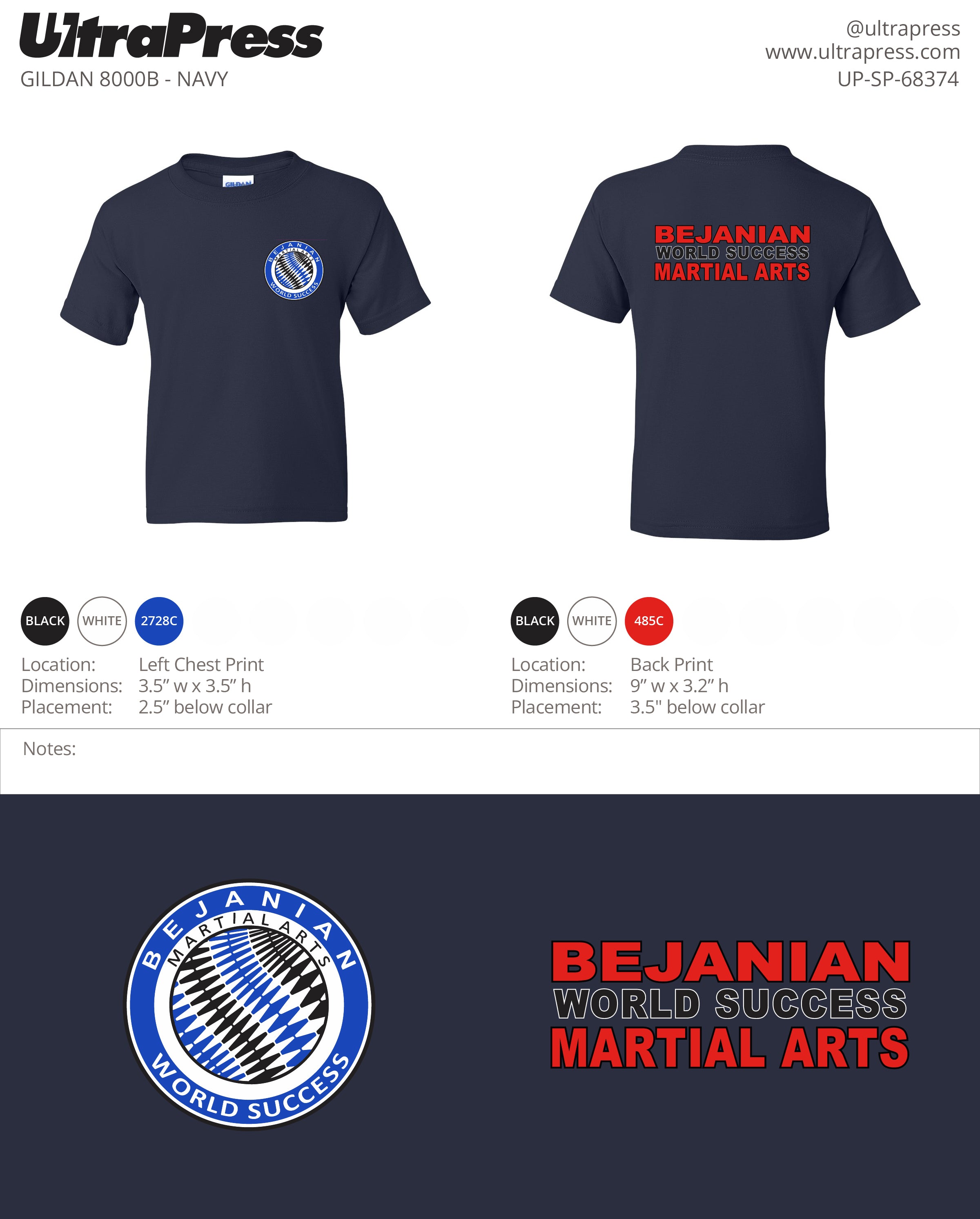 UP-SP-68374 Basic Navy - Varouj Bejanian (YOUTH) 100 Min Qty (Bulk)