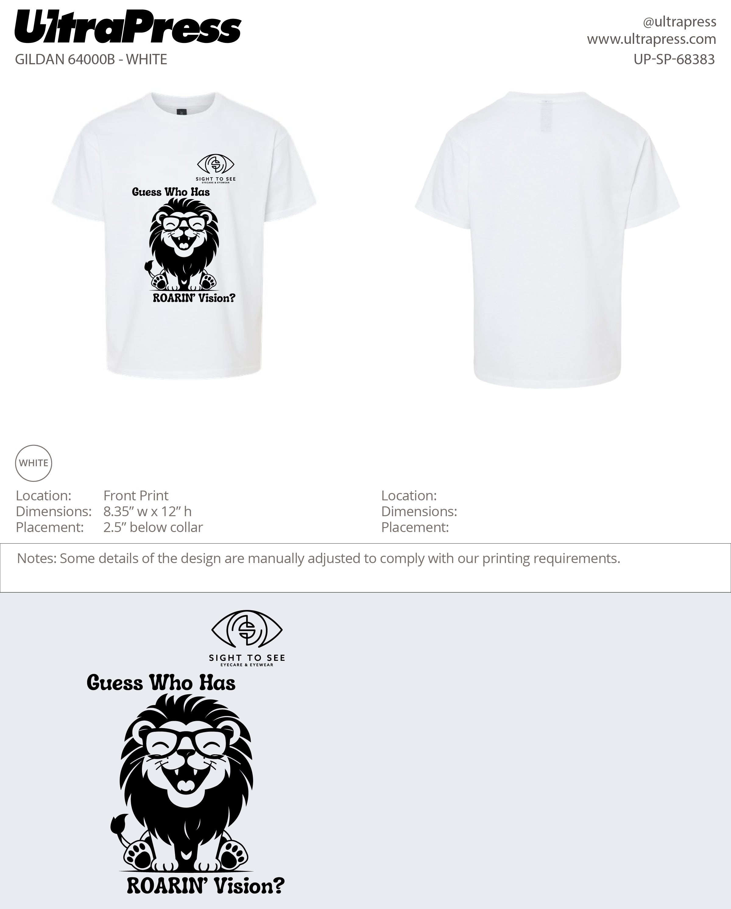 UP-SP-68383 Guess Who Has Roarin' Vision - Griffin Durias 100 Min Qty (Bulk)