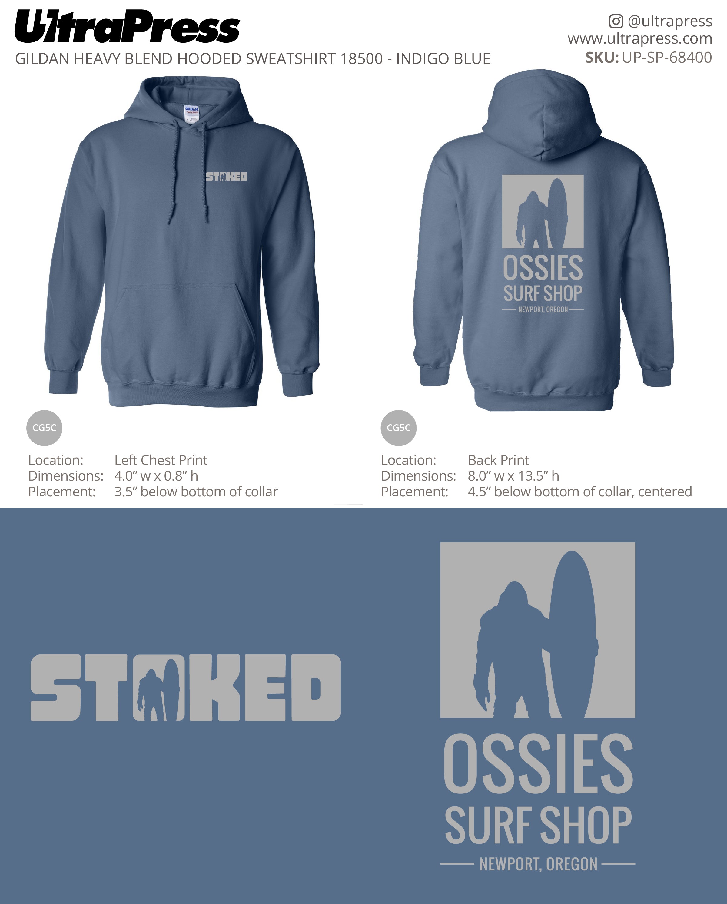 UP-SP-68400 Stoked Ossies Surf Shop - Daniel Hasselschwert 50 Min Qty (Bulk)