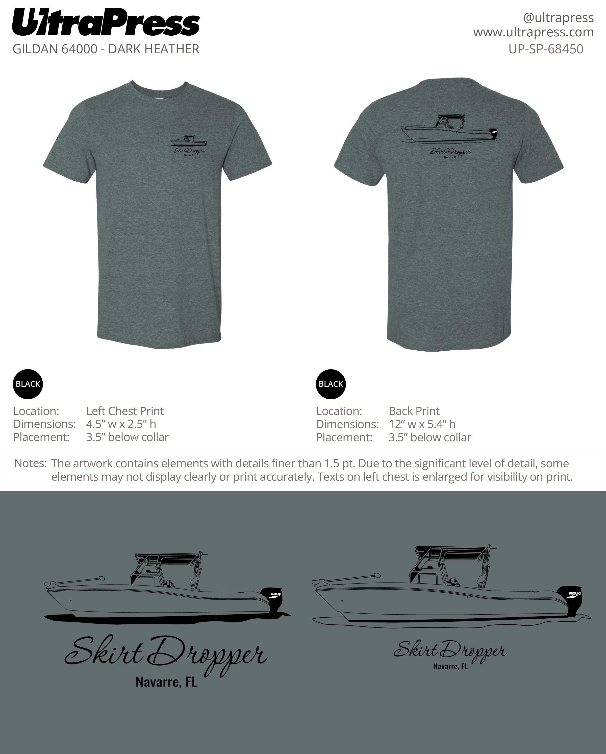 UP-SP-68450 Skirt Dropper - Ryan Dunaway 100 Min Qty (Bulk)