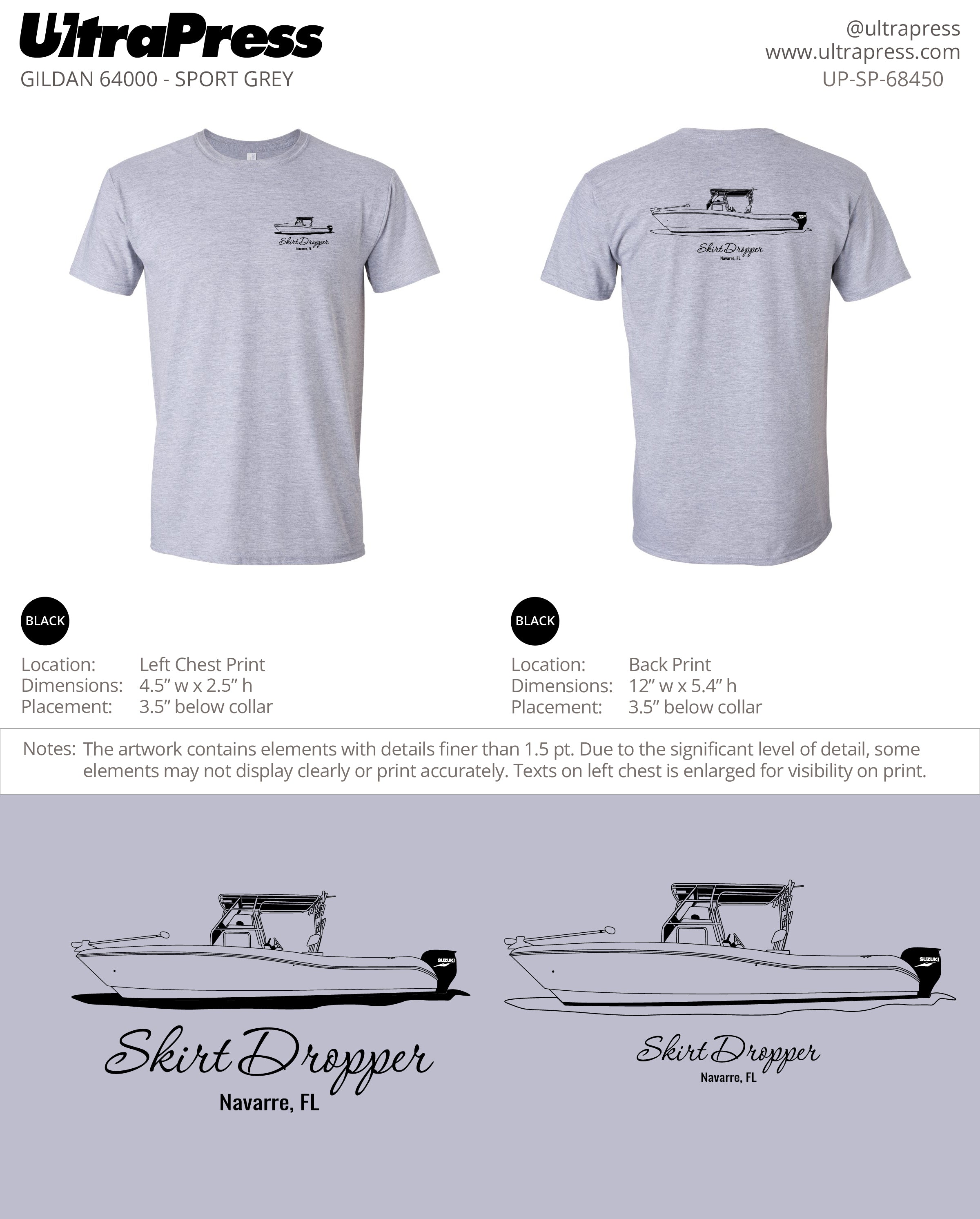 UP-SP-68450 Skirt Dropper - Ryan Dunaway 100 Min Qty (Bulk)