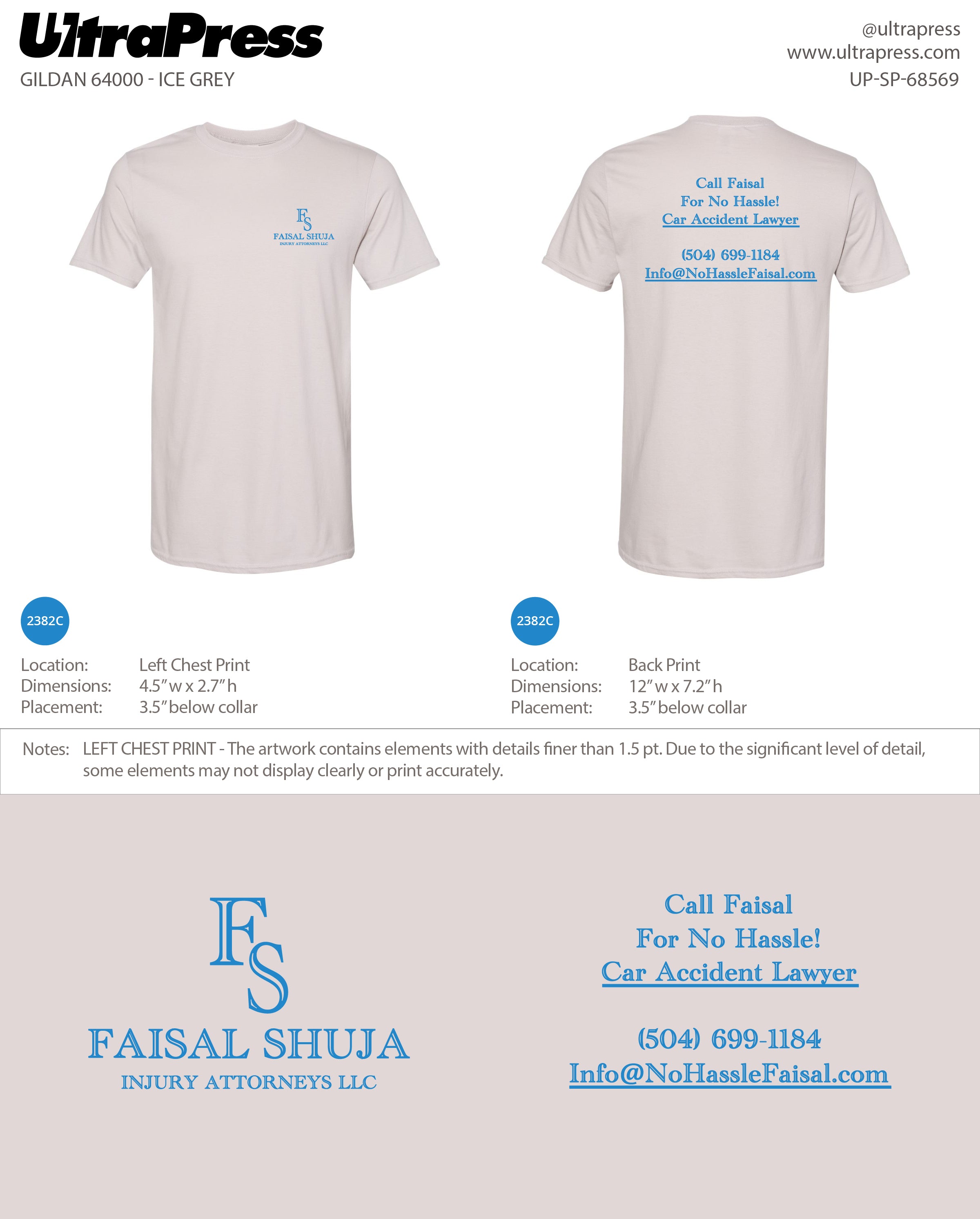 UP-SP-68569 Injury Attorneys LLC - Faisal Shuja 100 Pieces Package (Bulk)