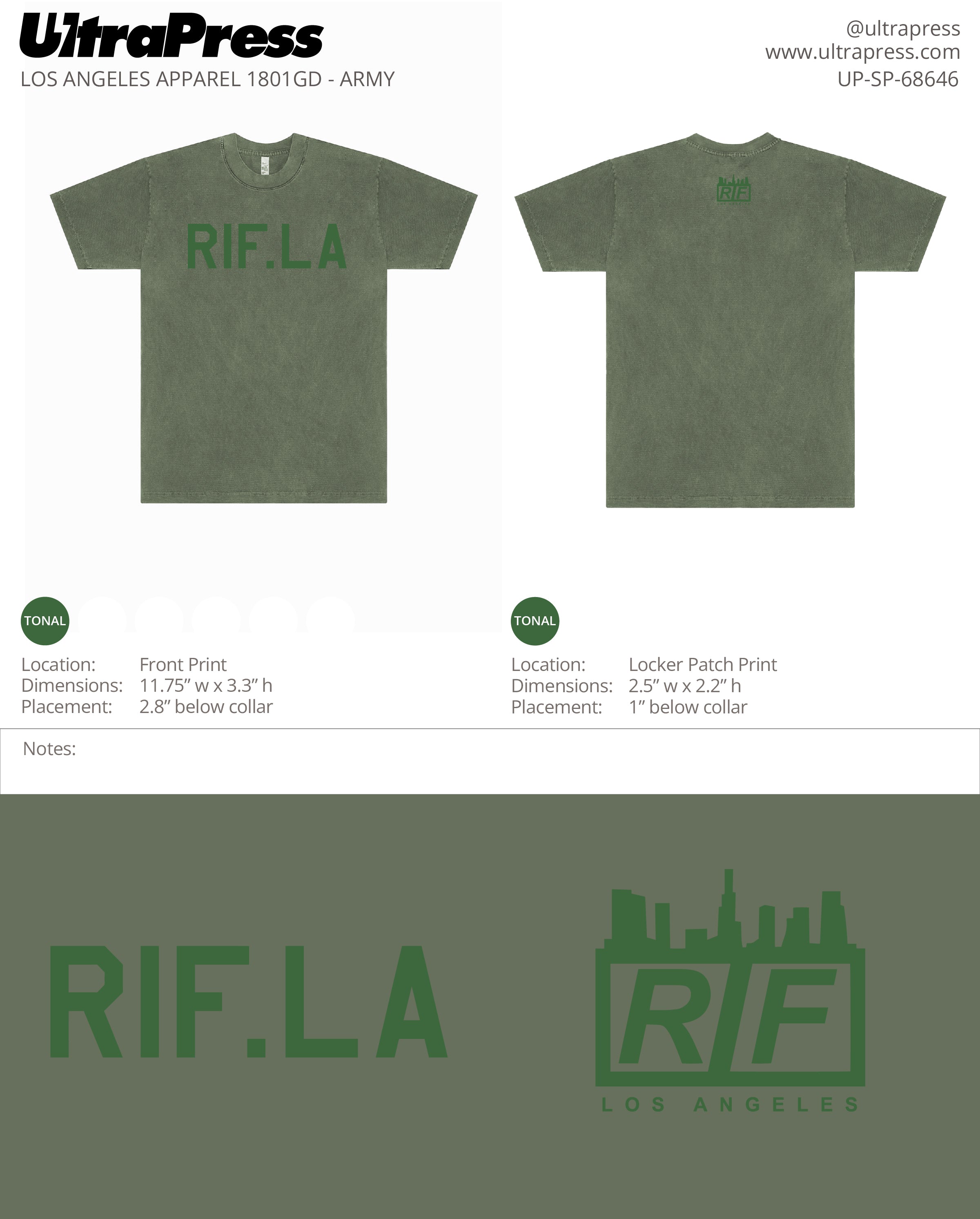 UP-SP-68646 RIF.LA Tonal (PRINT ONLY) - 144 Min Qty (Bulk)