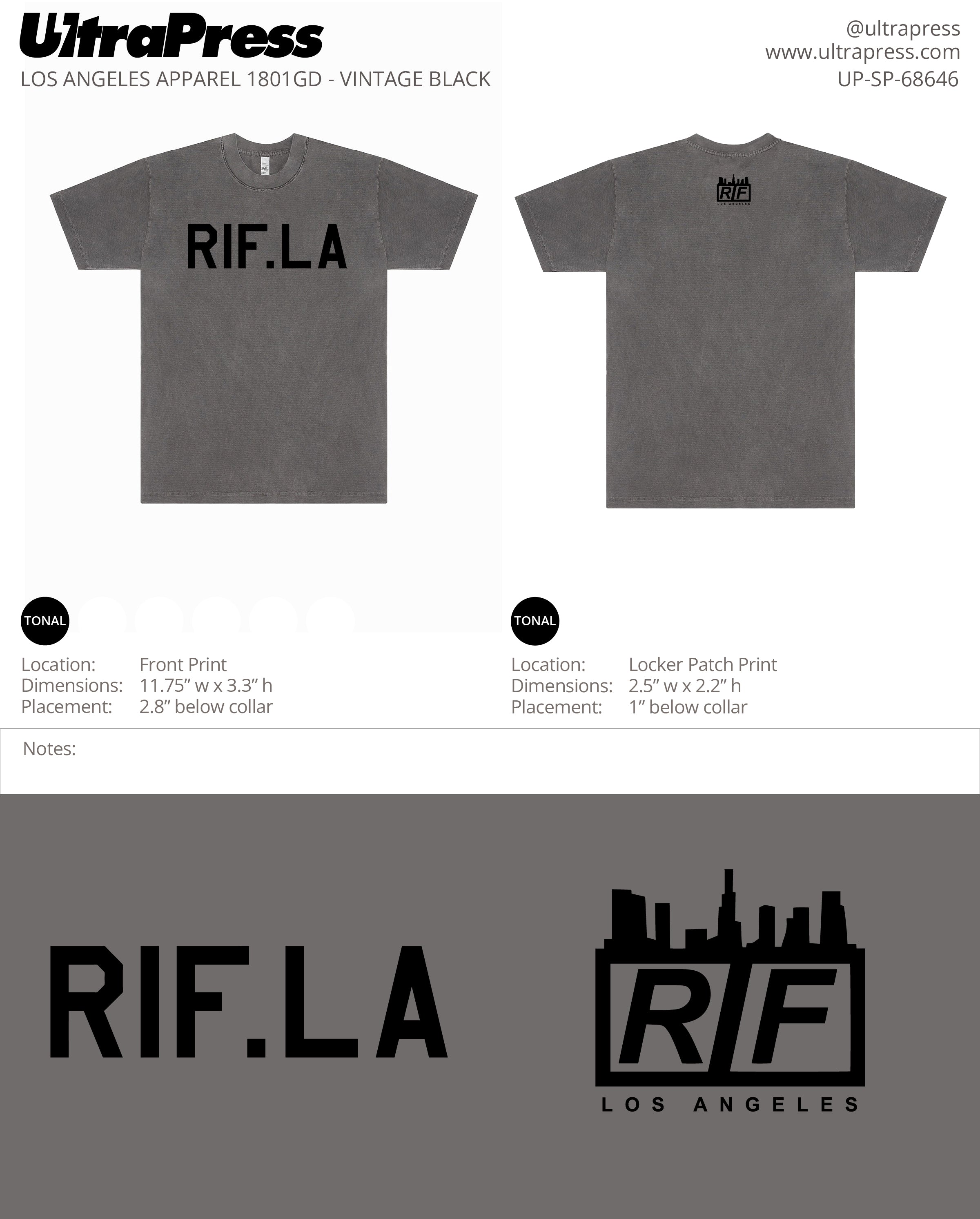 UP-SP-68646 RIF.LA Tonal (PRINT ONLY) - 144 Min Qty (Bulk)